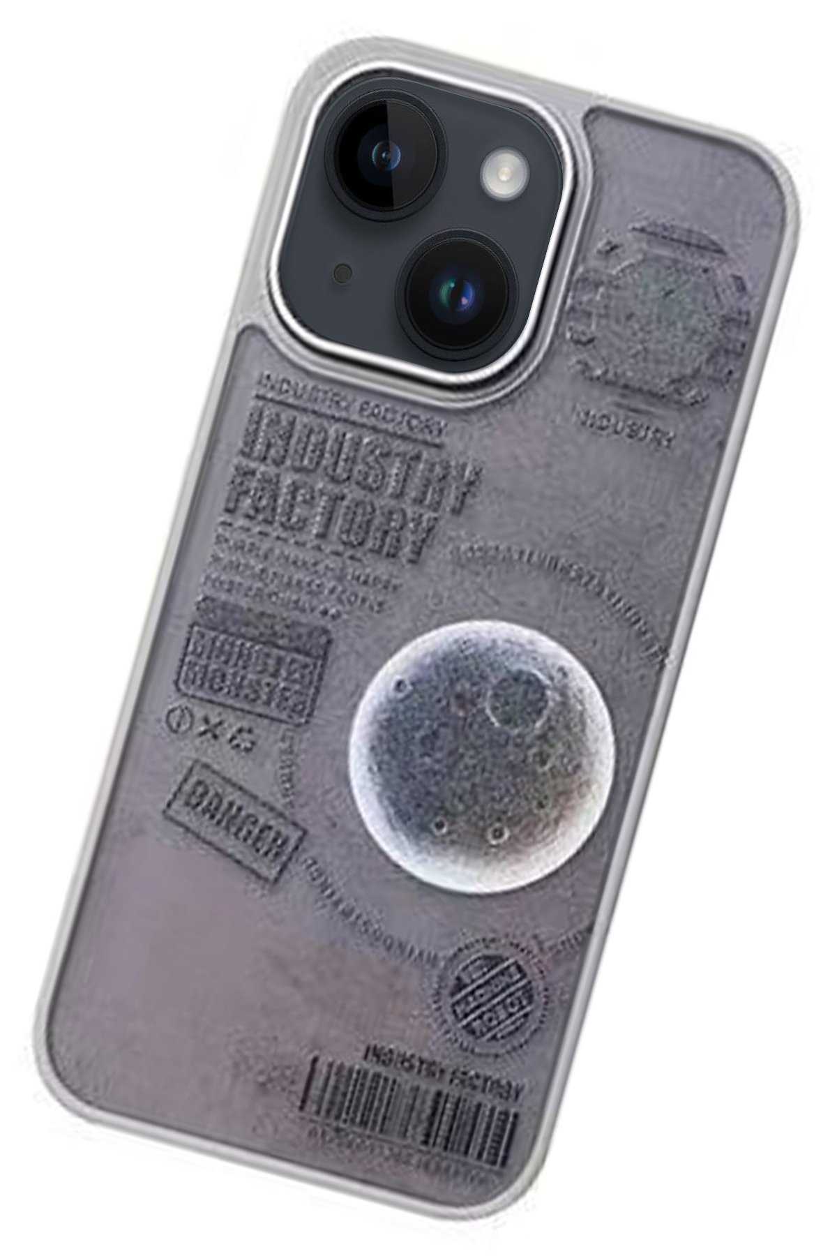 Movenchy iPhone 15 Terra Desenli Kapak - Gri - 1