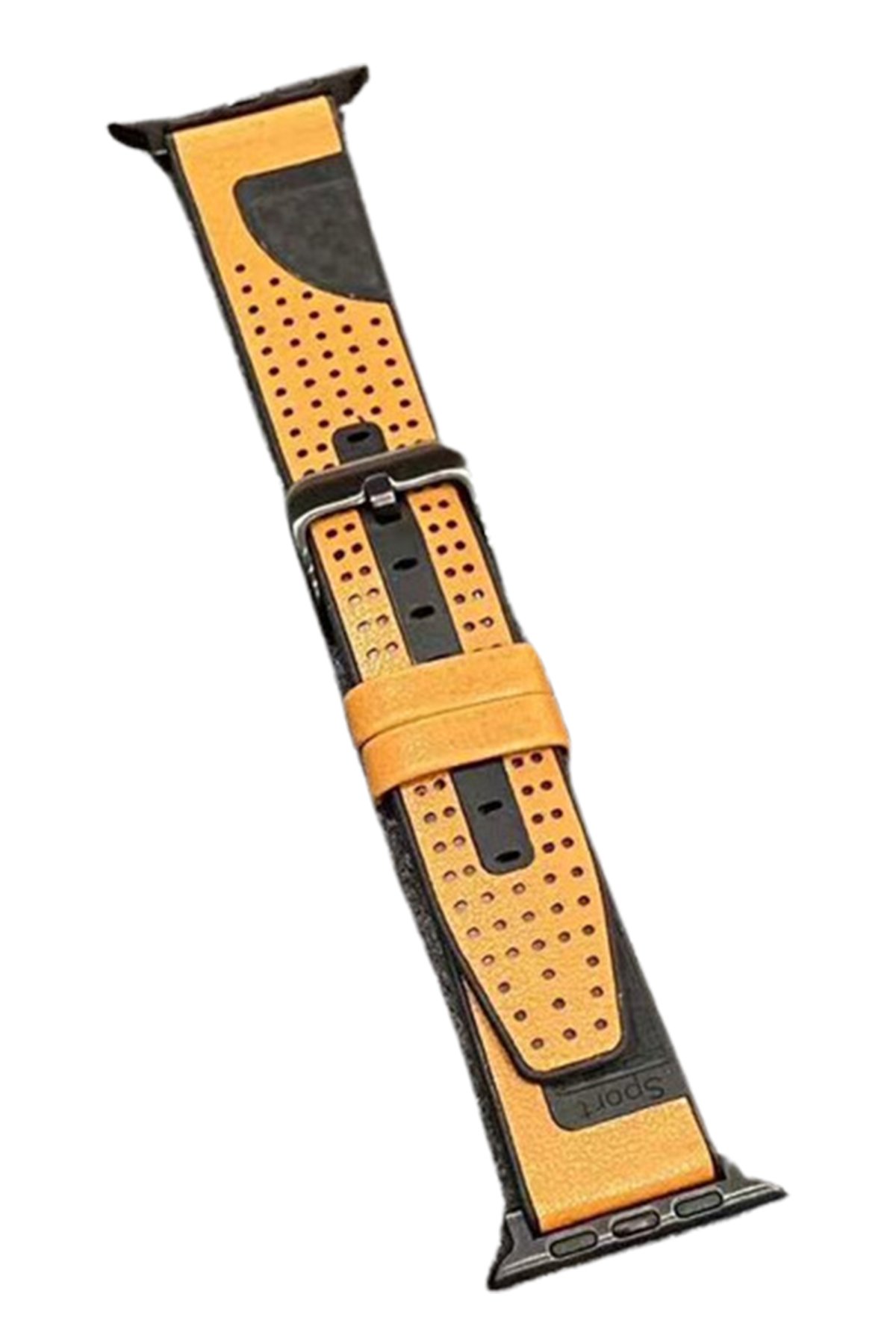 Movenchy Apple Watch 42mm MO-WB1 Çift Renk Mıknatıslı Silikon Kordon - Gri-Turuncu