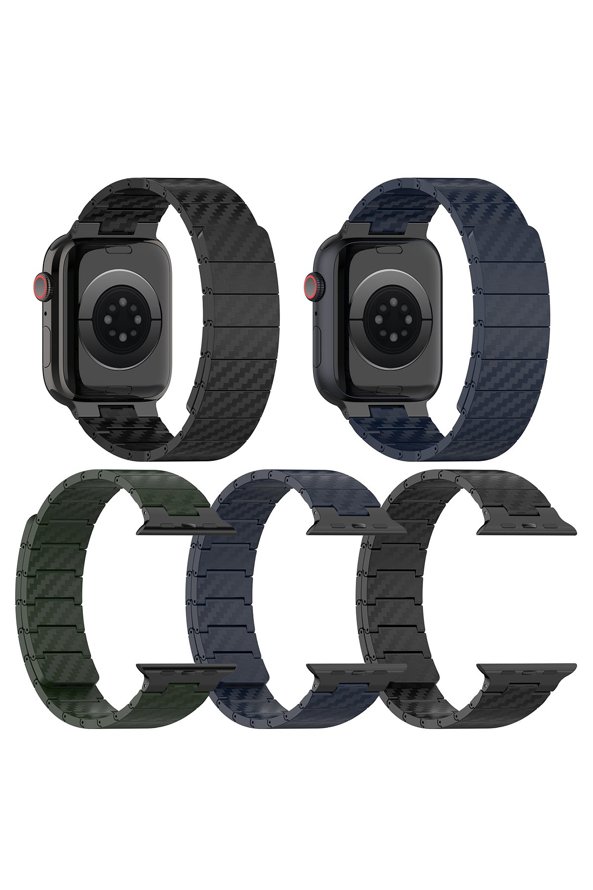 Movenchy Apple Watch 42mm MO-WB1 Çift Renk Mıknatıslı Silikon Kordon - Gri-Turuncu