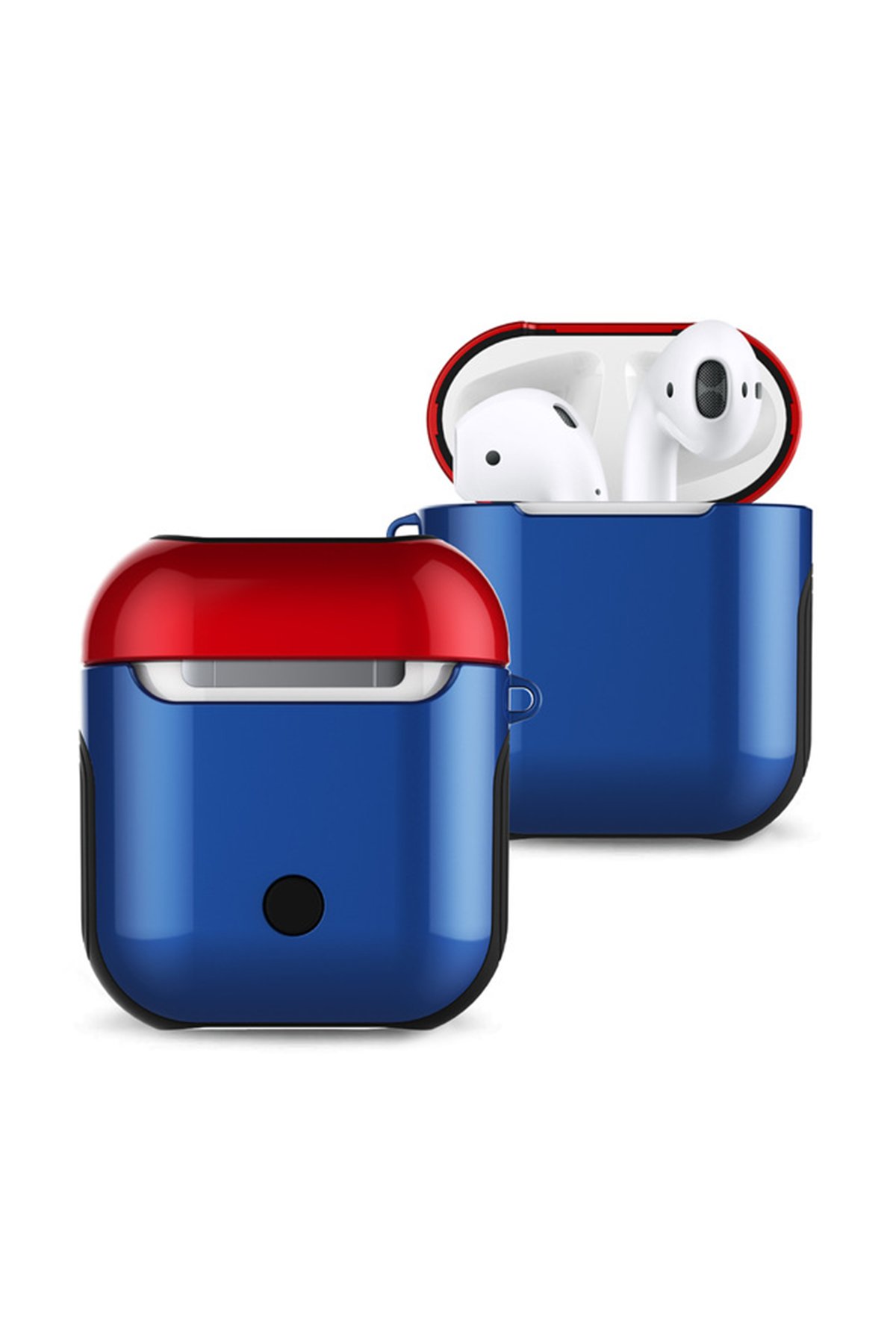 Newface Airpods 2 (2.nesil) 3in1 Kılıf - Siyah-Pembe