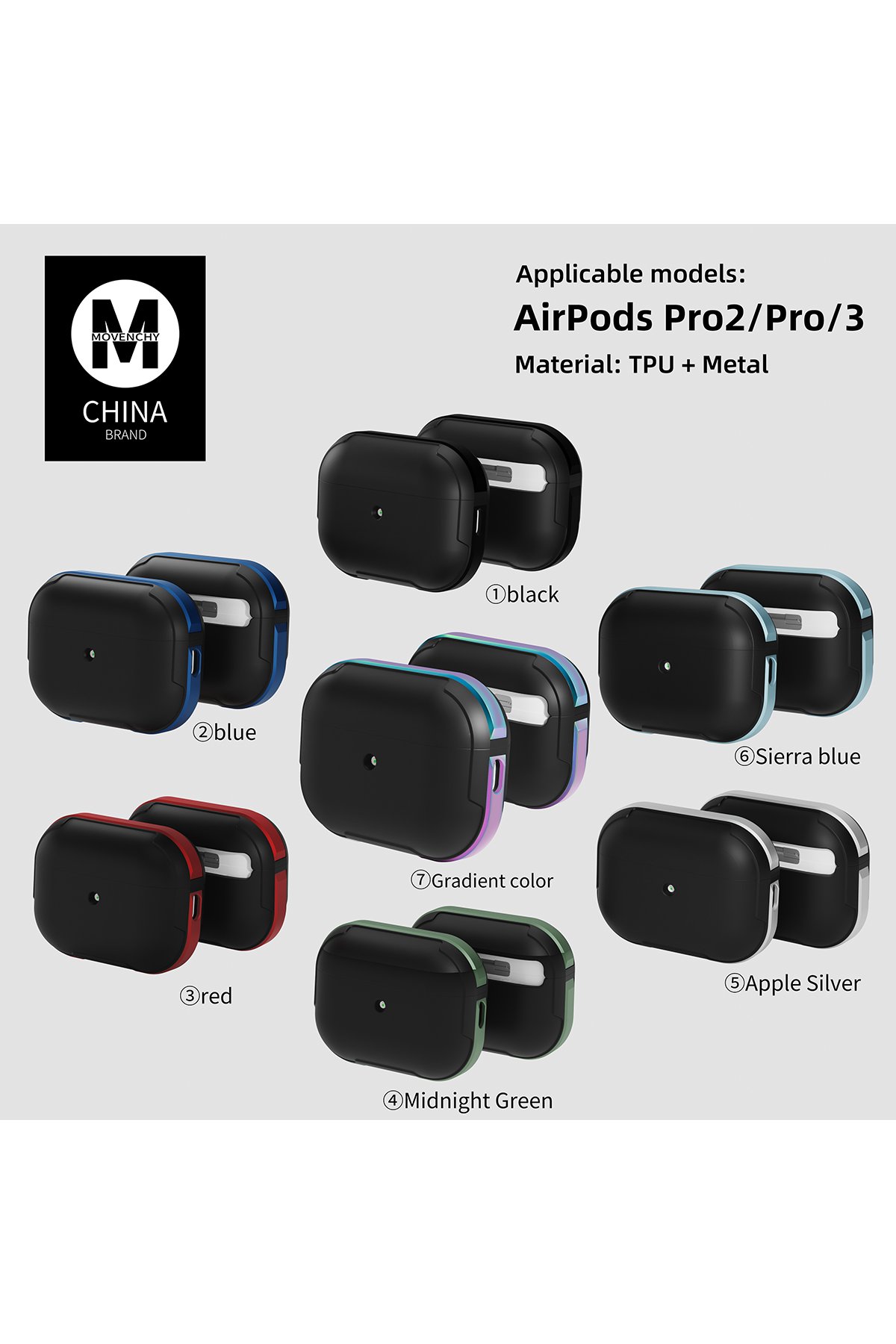 Movenchy Airpods Pro 2 (2.nesil) Shell Kılıf - Gold