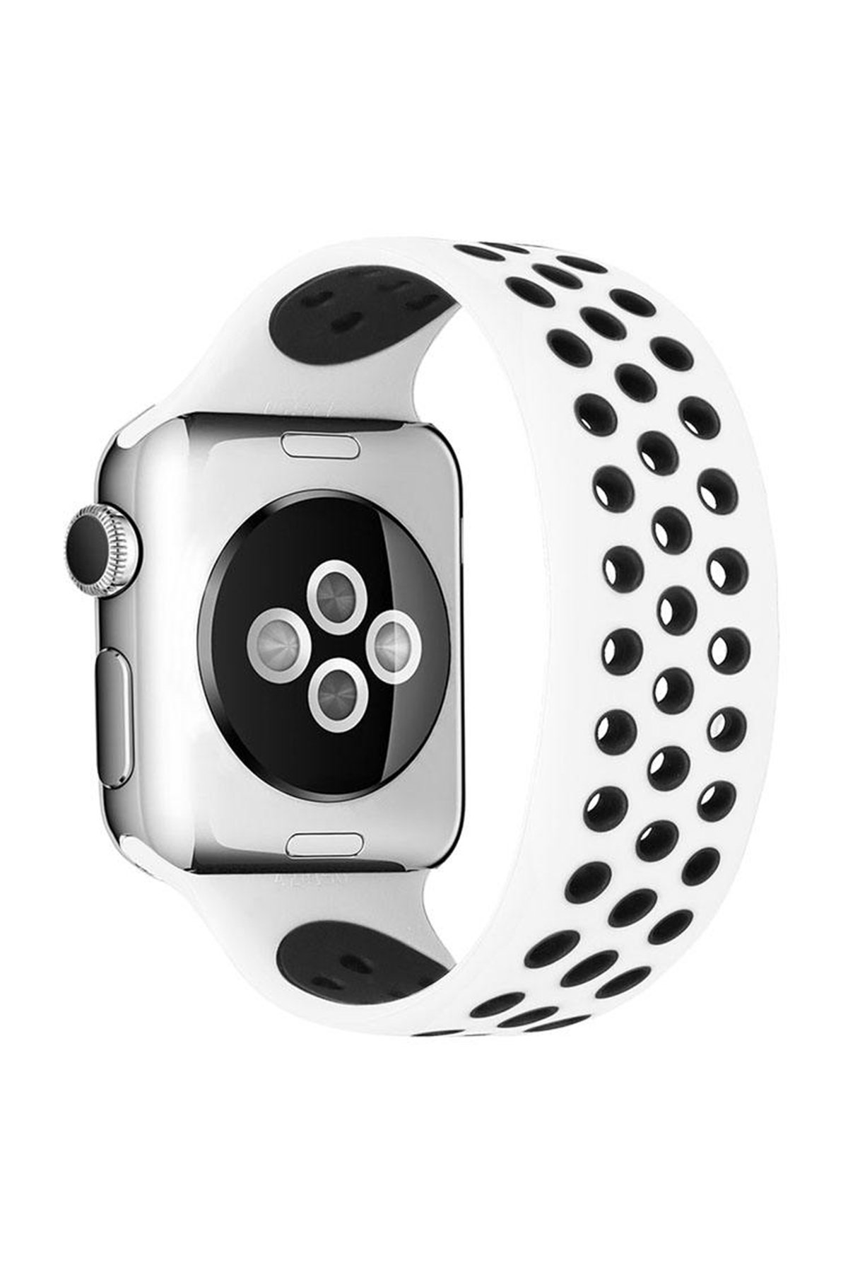 Newface Apple Watch 38mm KR408 Çizgili Silikon Kordon - Yeşil