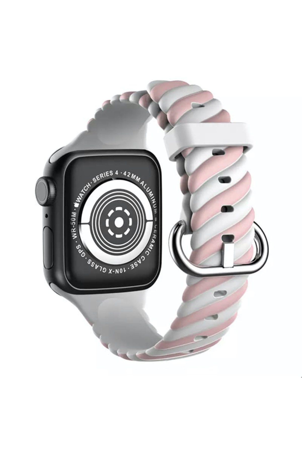 Newface Apple Watch 38mm Hasırlı Cırtcırtlı Kordon - Mavi