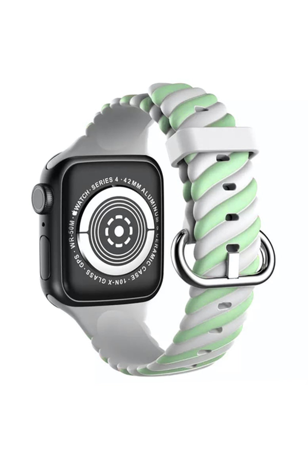 Newface Apple Watch 40mm KR405 Metal Bakla Kordon - Beyaz