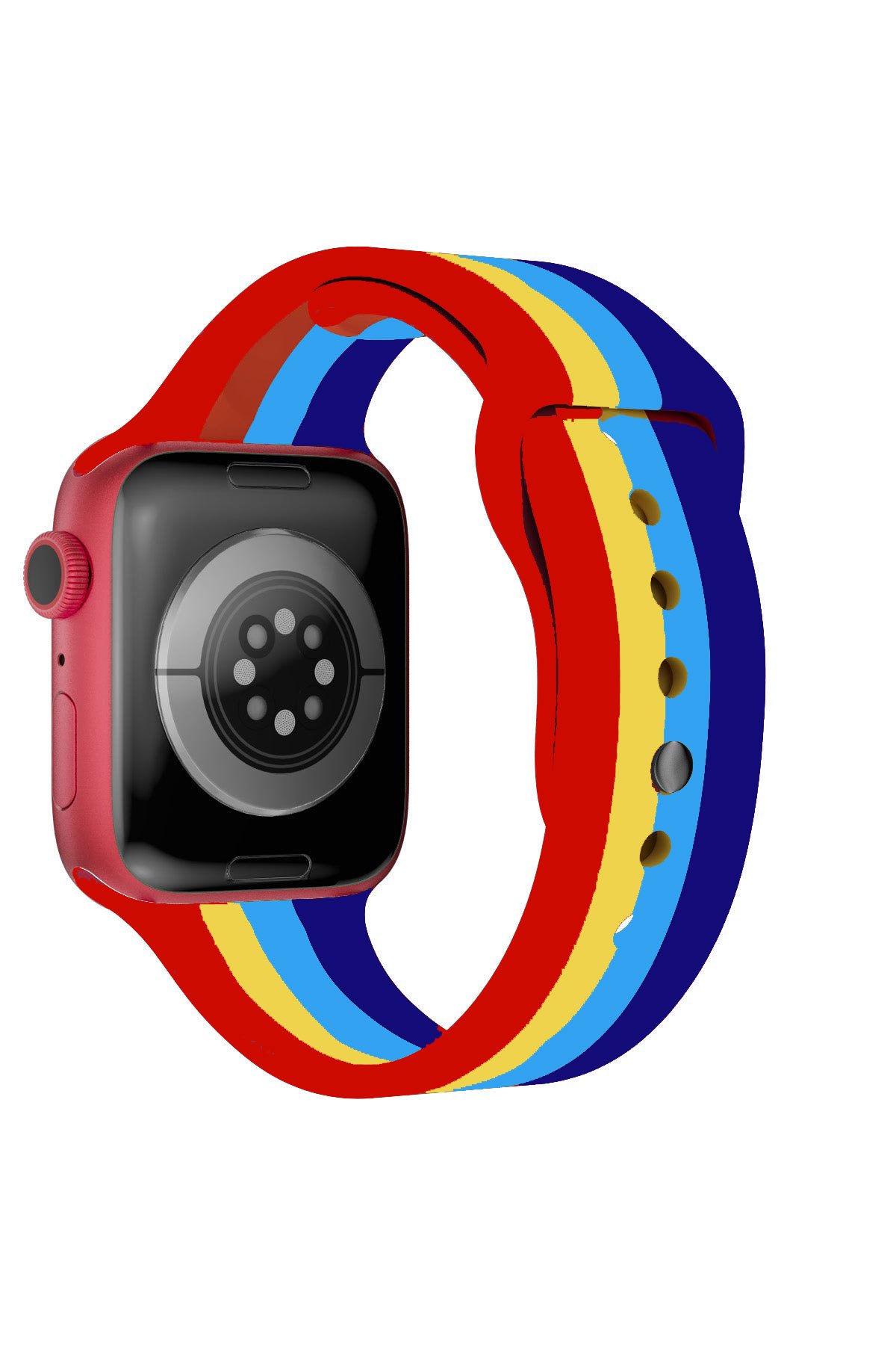 Newface Apple Watch 38mm Metal Mıknatıslı Kordon - Siyah-Kırmızı