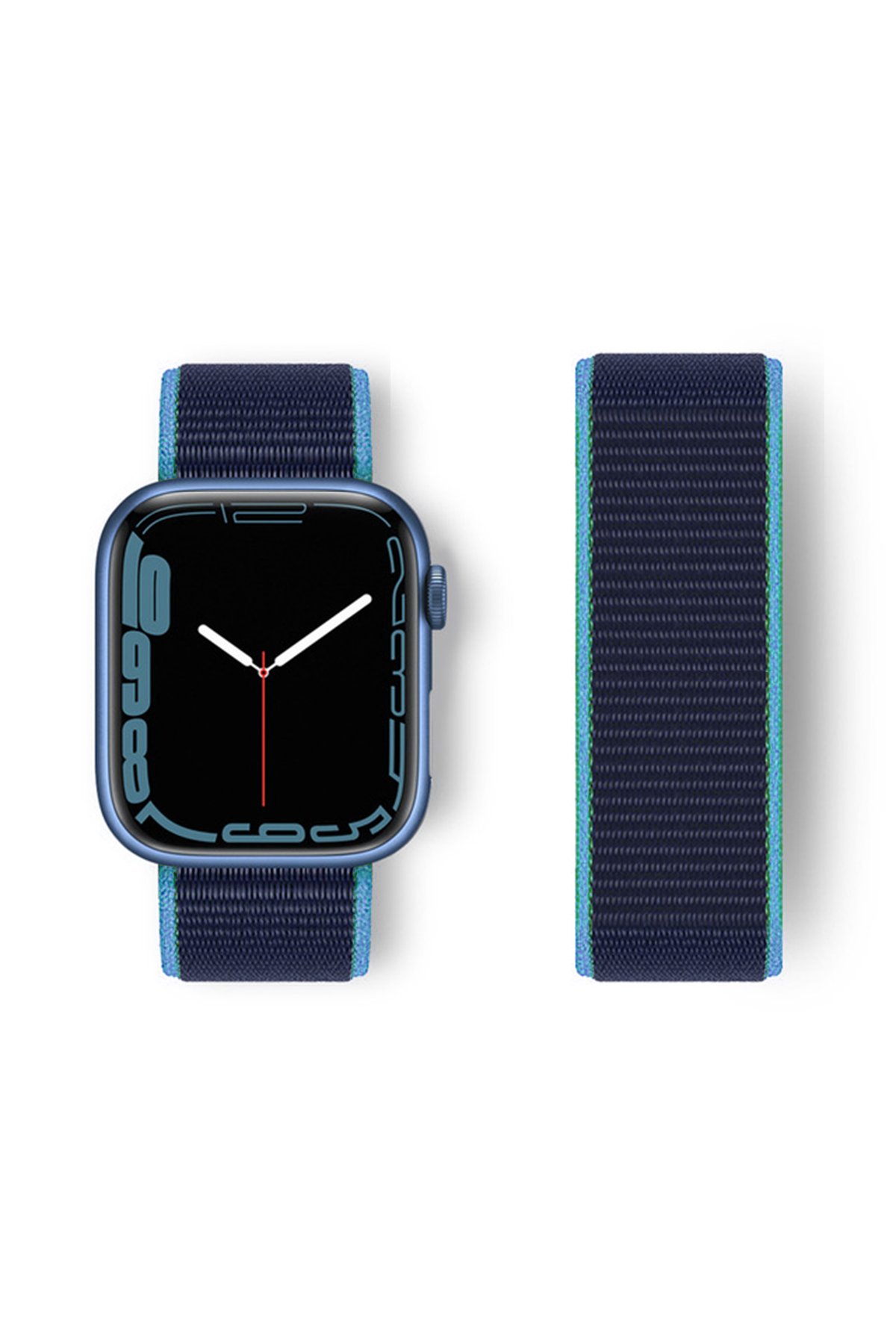 Newface Apple Watch 41mm Ayarlı Delikli Silikon Kordon - Kırmızı-Siyah