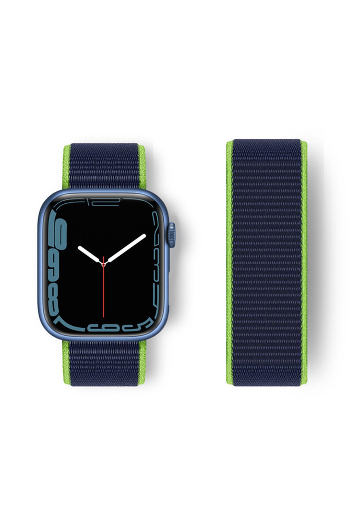 Newface Apple Watch 40mm Spor Delikli Kordon - Siyah-Mavi