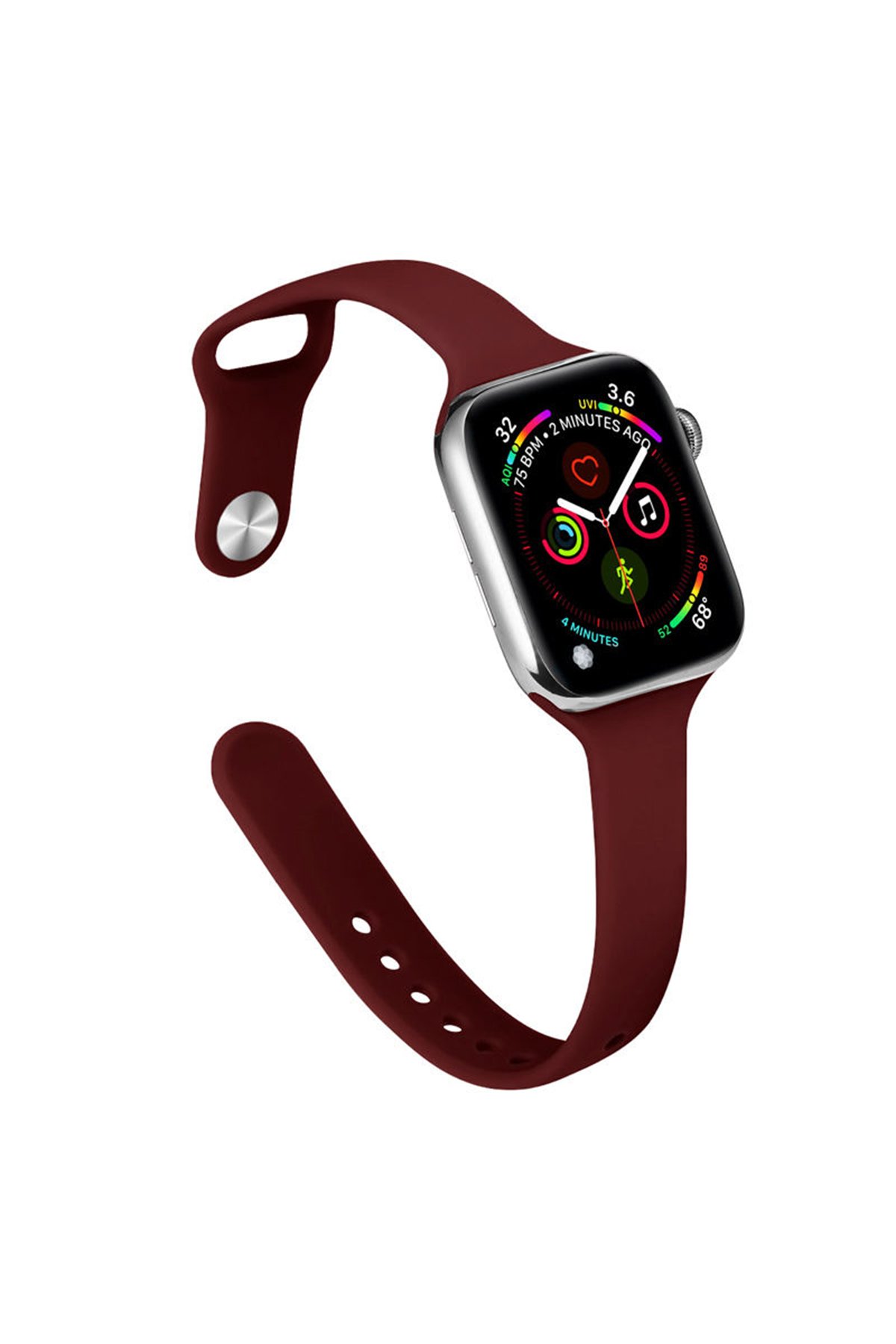 Newface Apple Watch 38mm Çizgili Kordon - Yeşil-Beyaz