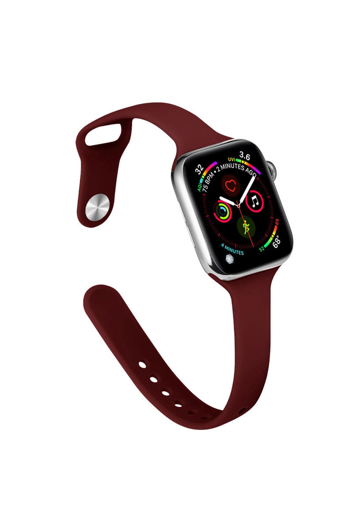 Newface Apple Watch 44mm NL17 Deri Kordon - Mürdüm