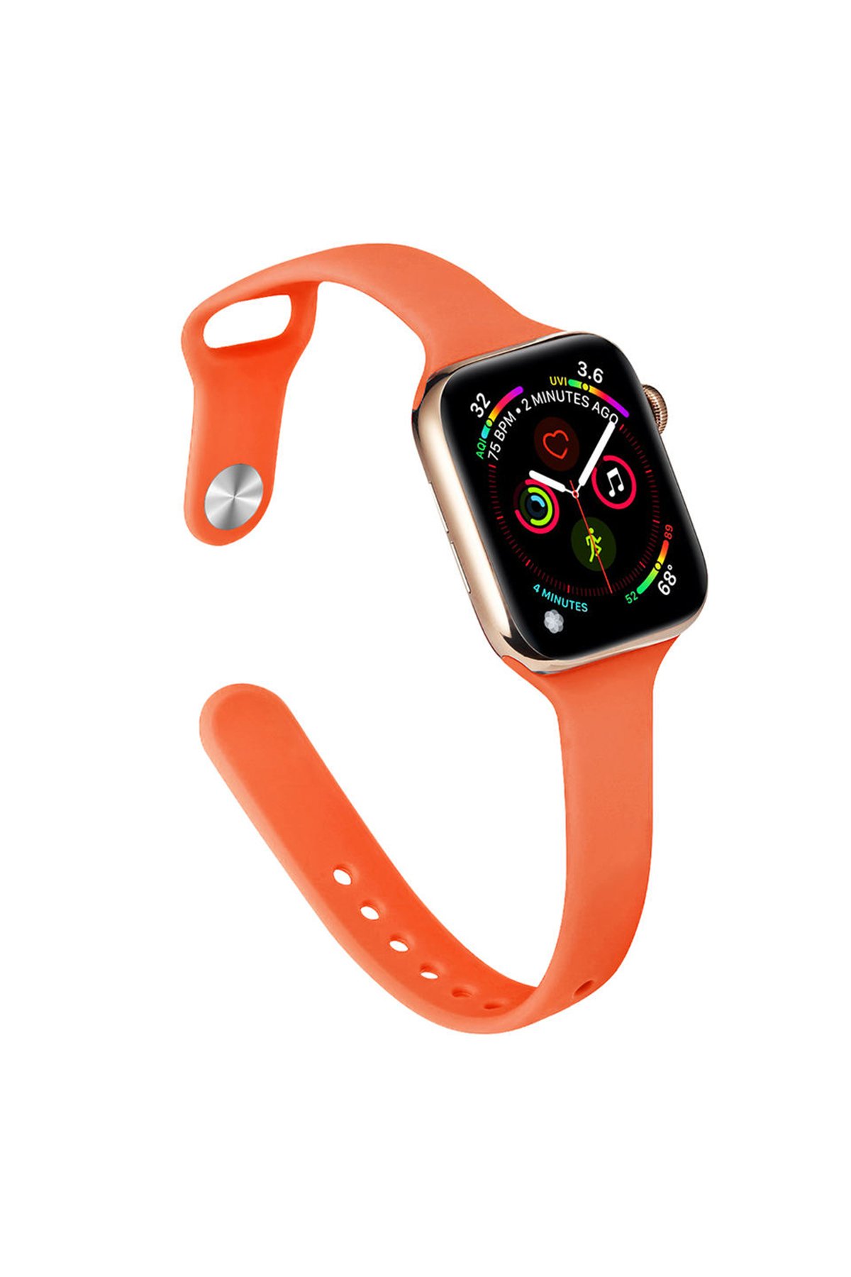 Newface Apple Watch 38mm Spor Delikli Kordon - Sarı-Siyah