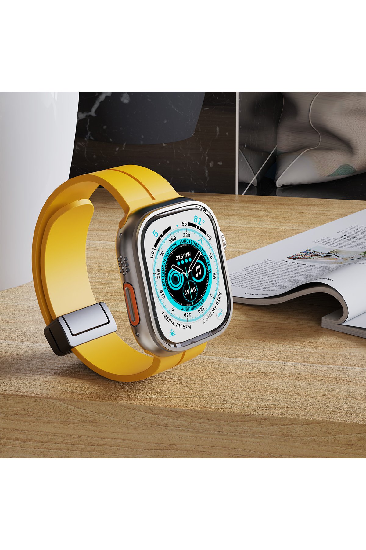 Newface Apple Watch 38mm Hasırlı Cırtcırtlı Kasalı Kordon - Pembe
