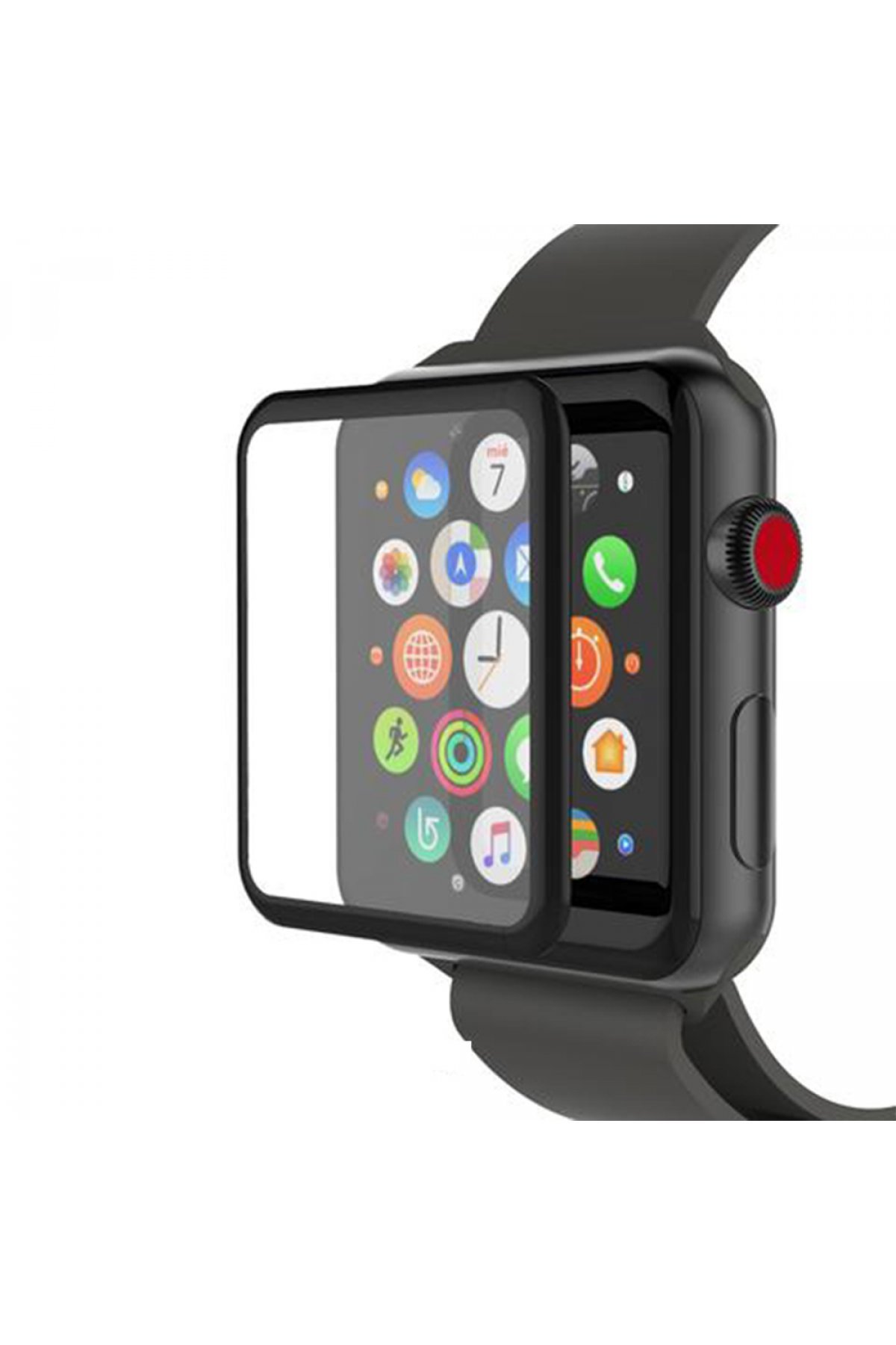 Newface Huawei Watch GT2 46mm Dota Camlı Kasa Ekran Koruyucu - Siyah
