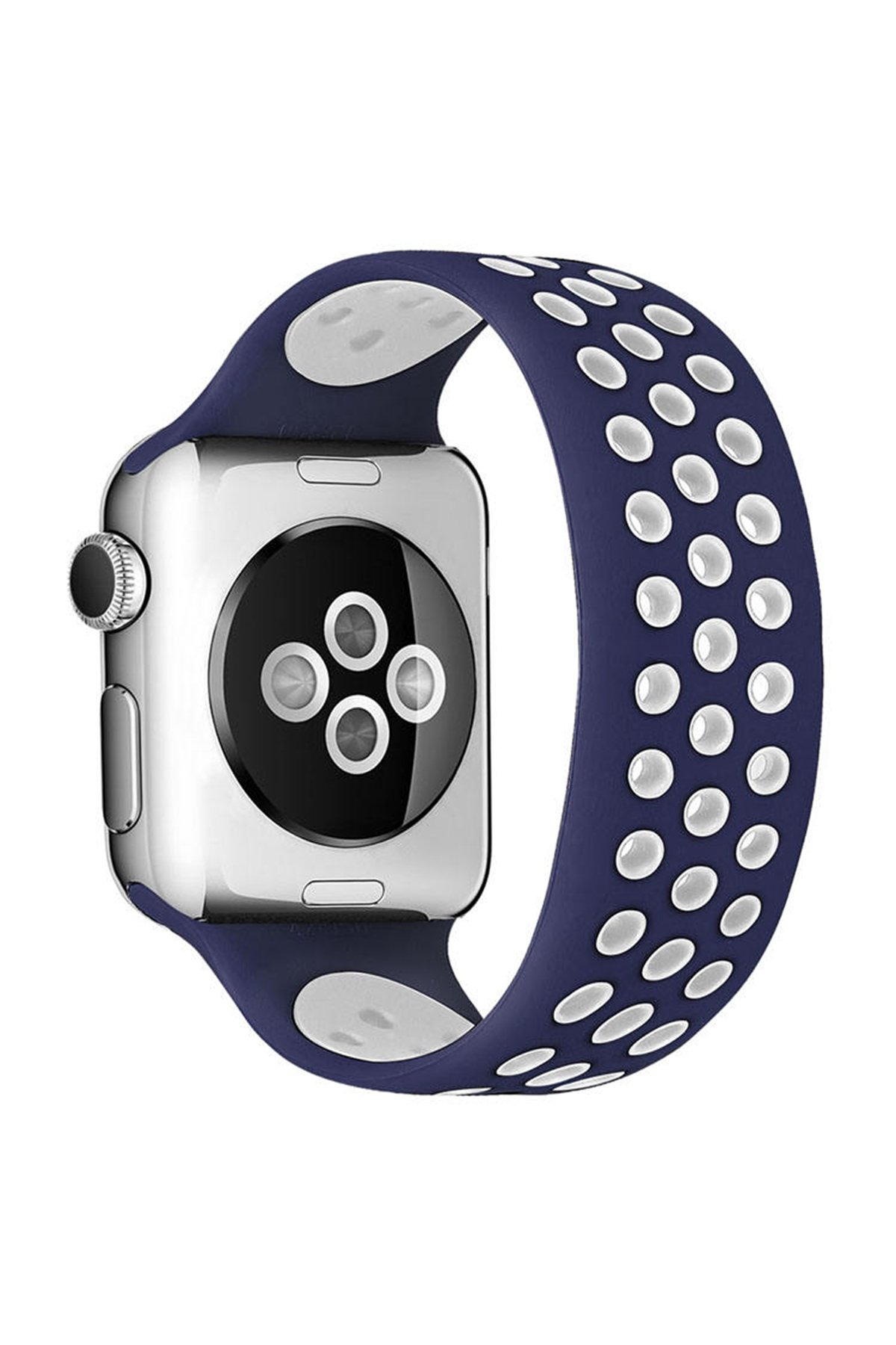 Newface Apple Watch 40mm KR408 Çizgili Silikon Kordon - Koyu Gri