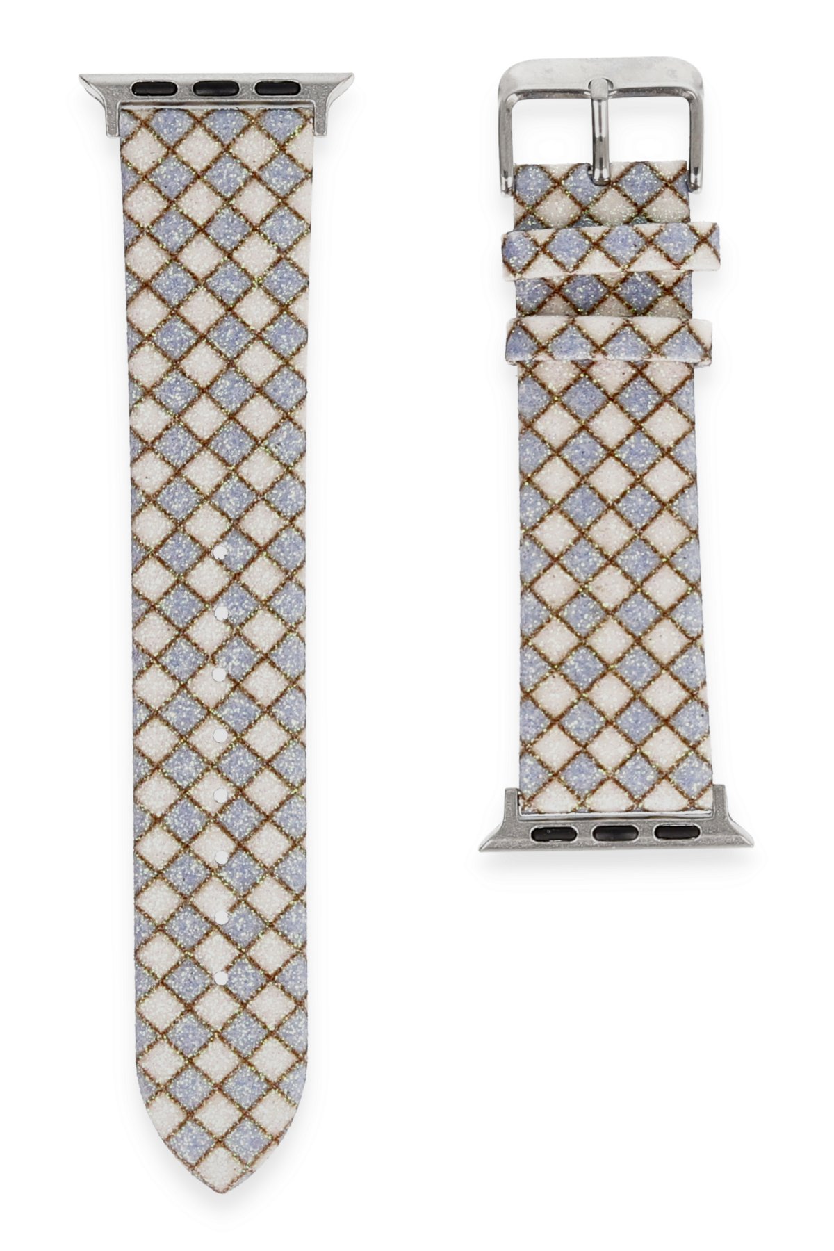Newface Apple Watch 40mm Star Kordon - Zigzag Siyah-Beyaz