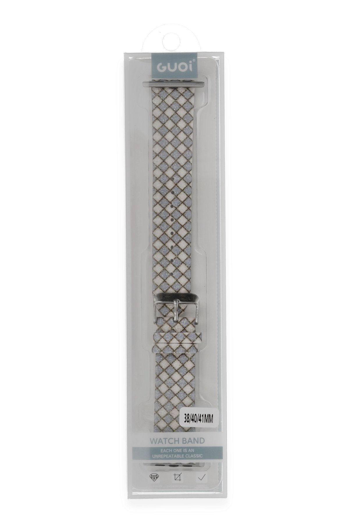 Newface Apple Watch 40mm Star Kordon - Zigzag Siyah-Beyaz