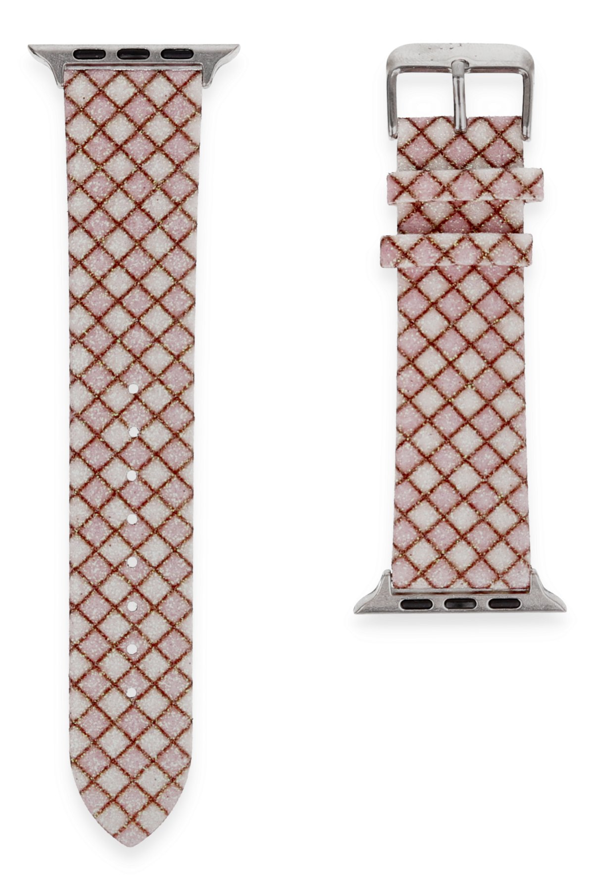 Newface Apple Watch 40mm Gökkuşağı Org Kordon - Beyaz-Lacivert