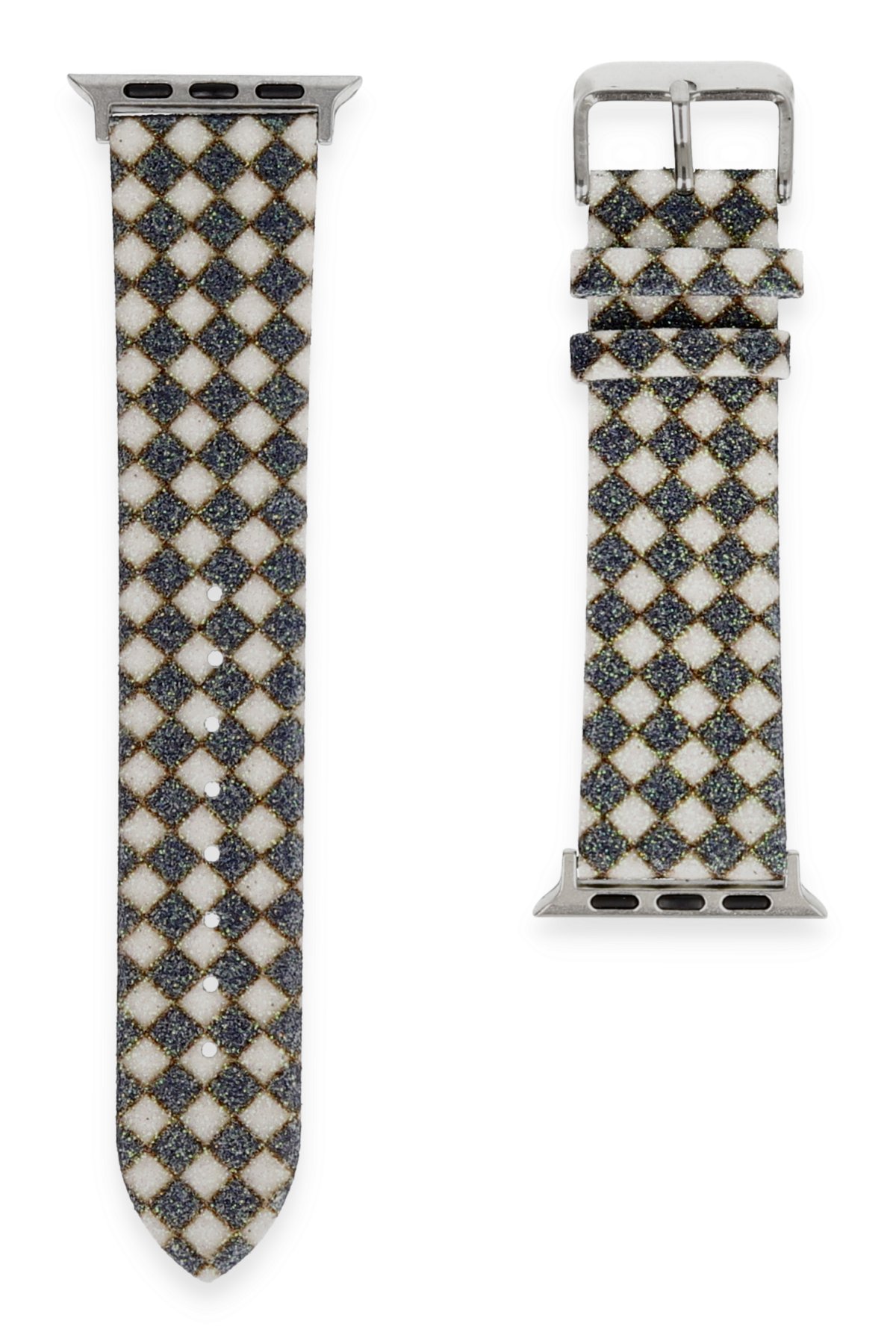 Newface Apple Watch 40mm Alice Kumaş Kordon - Siyah-Gri