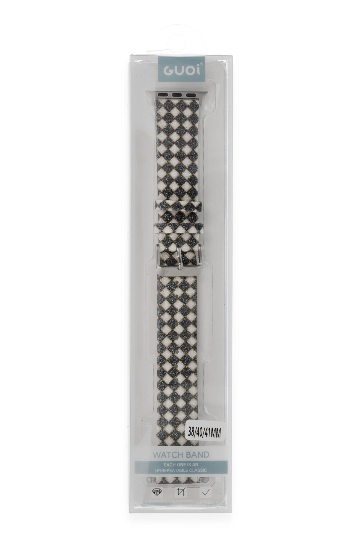 Newface Apple Watch 40mm Alice Kumaş Kordon - Siyah-Gri