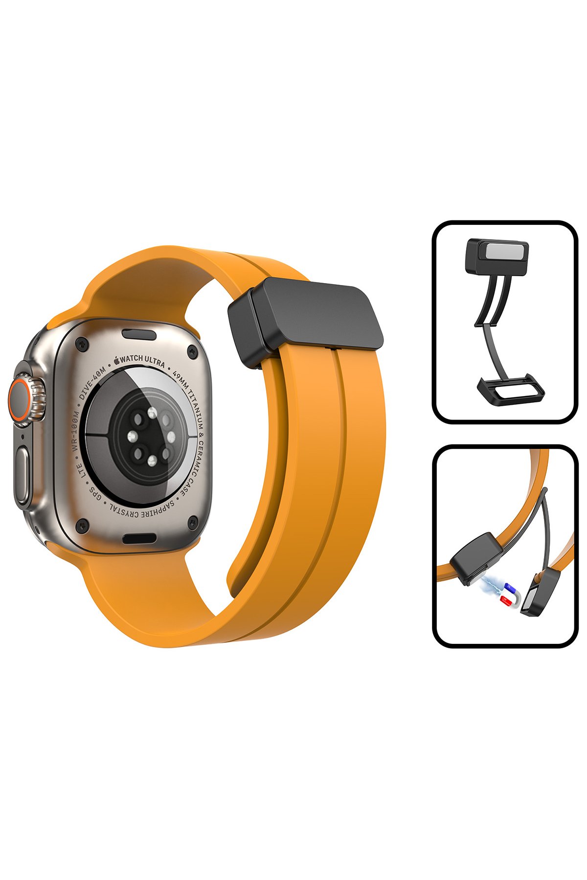 Newface Apple Watch 40mm Mountain Kordon - Siyah-Yeşil