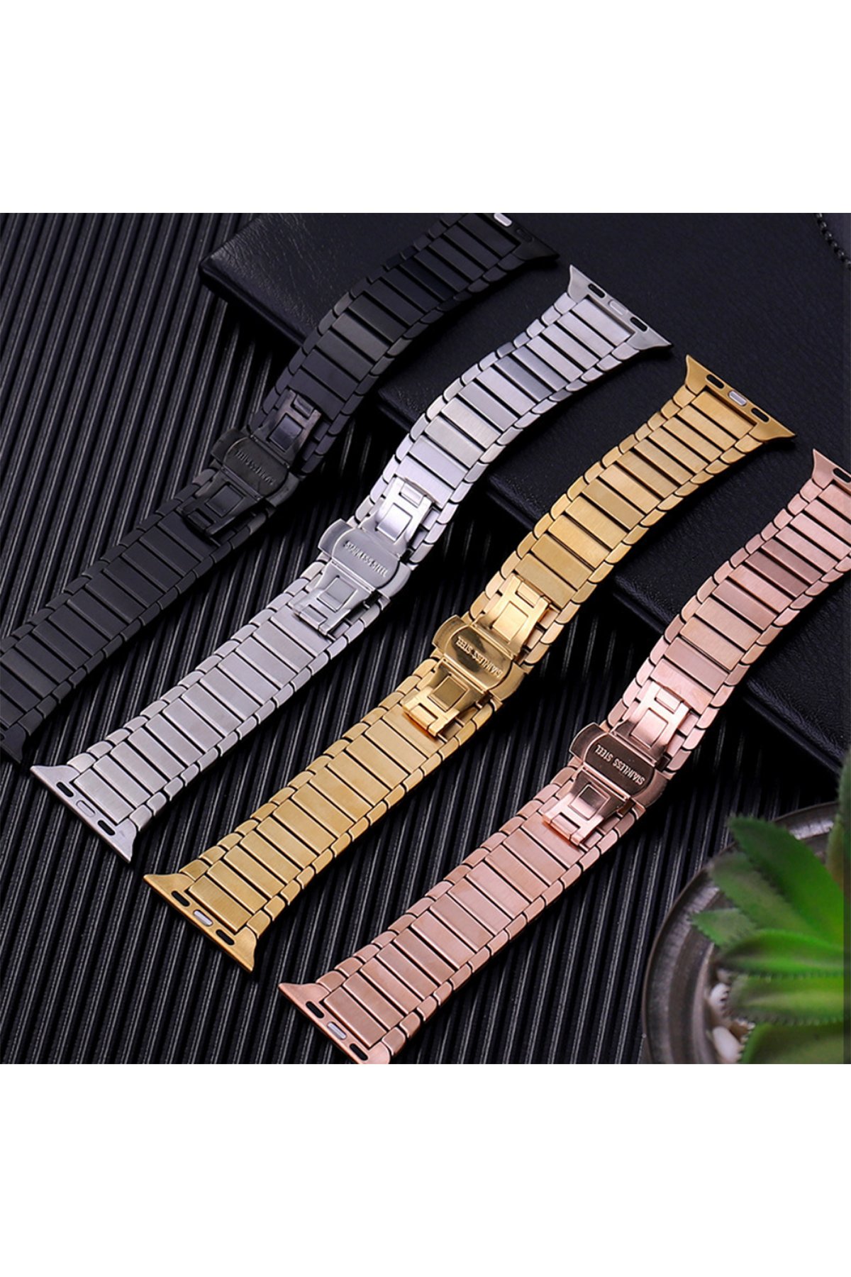 Newface Apple Watch 40mm Alice Kumaş Kordon - Siyah-Gri