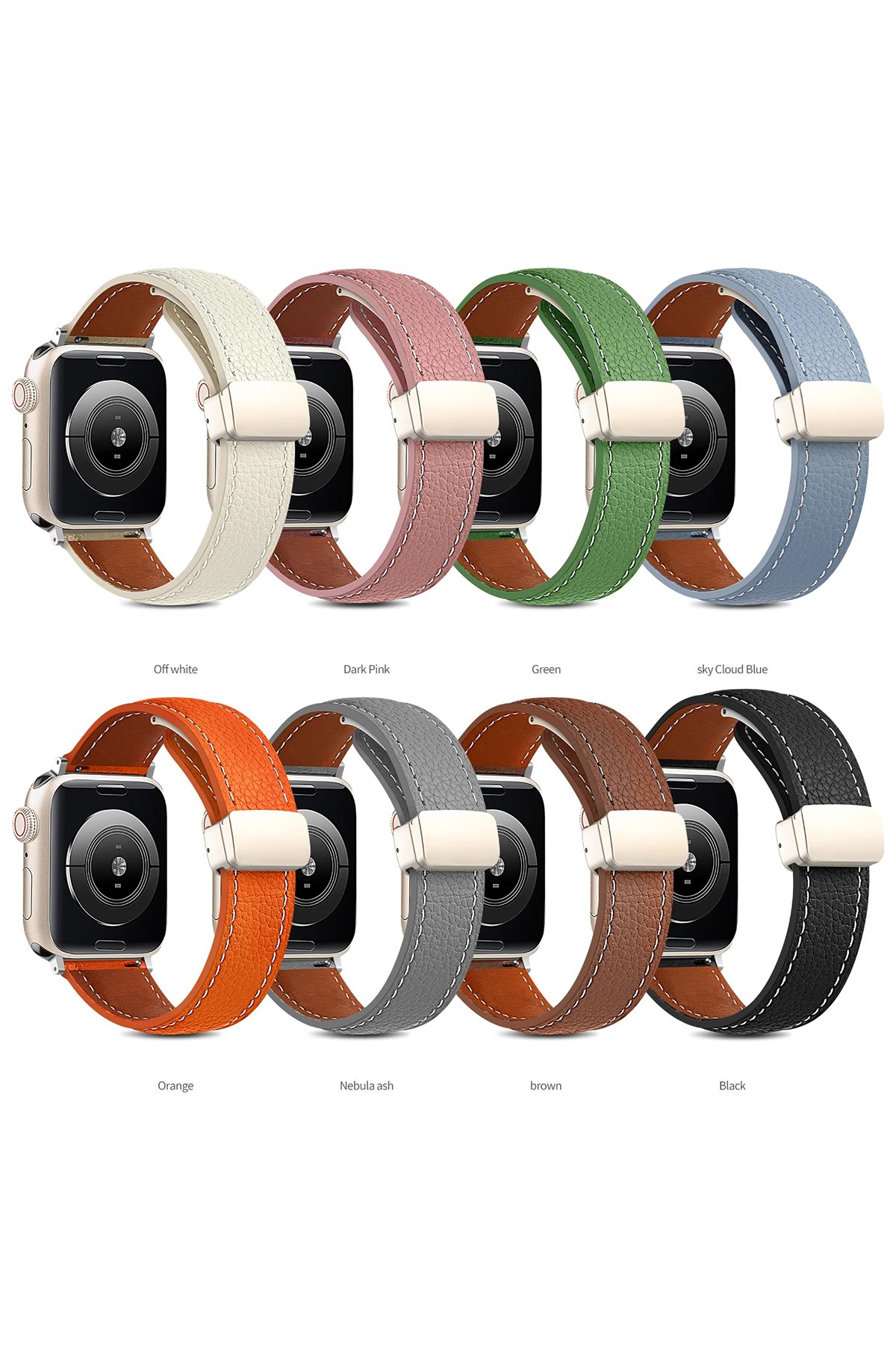 Newface Apple Watch 40mm Star Kordon - Zigzag Yeşil-Siyah