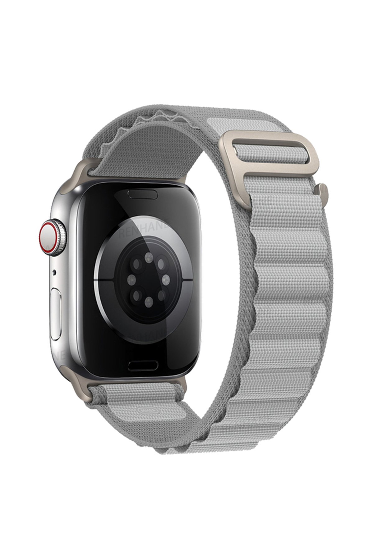 Newface Apple Watch 40mm Spor Delikli Kordon - Açık Gri-Siyah