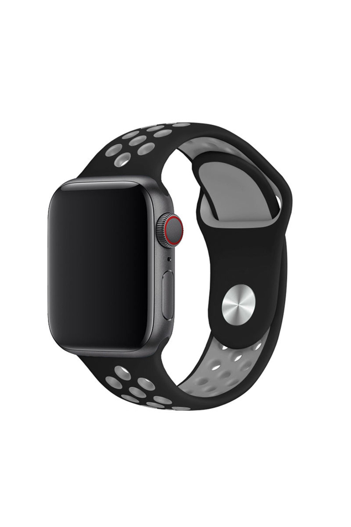 Newface Apple Watch 38mm Hasırlı Cırtcırtlı Kasalı Kordon - Pudra