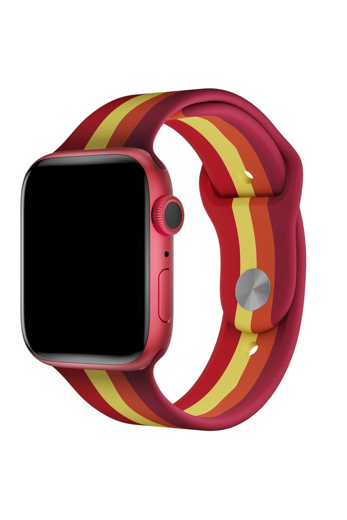 Newface Apple Watch 41mm Spor Delikli Kordon - Siyah-Pembe
