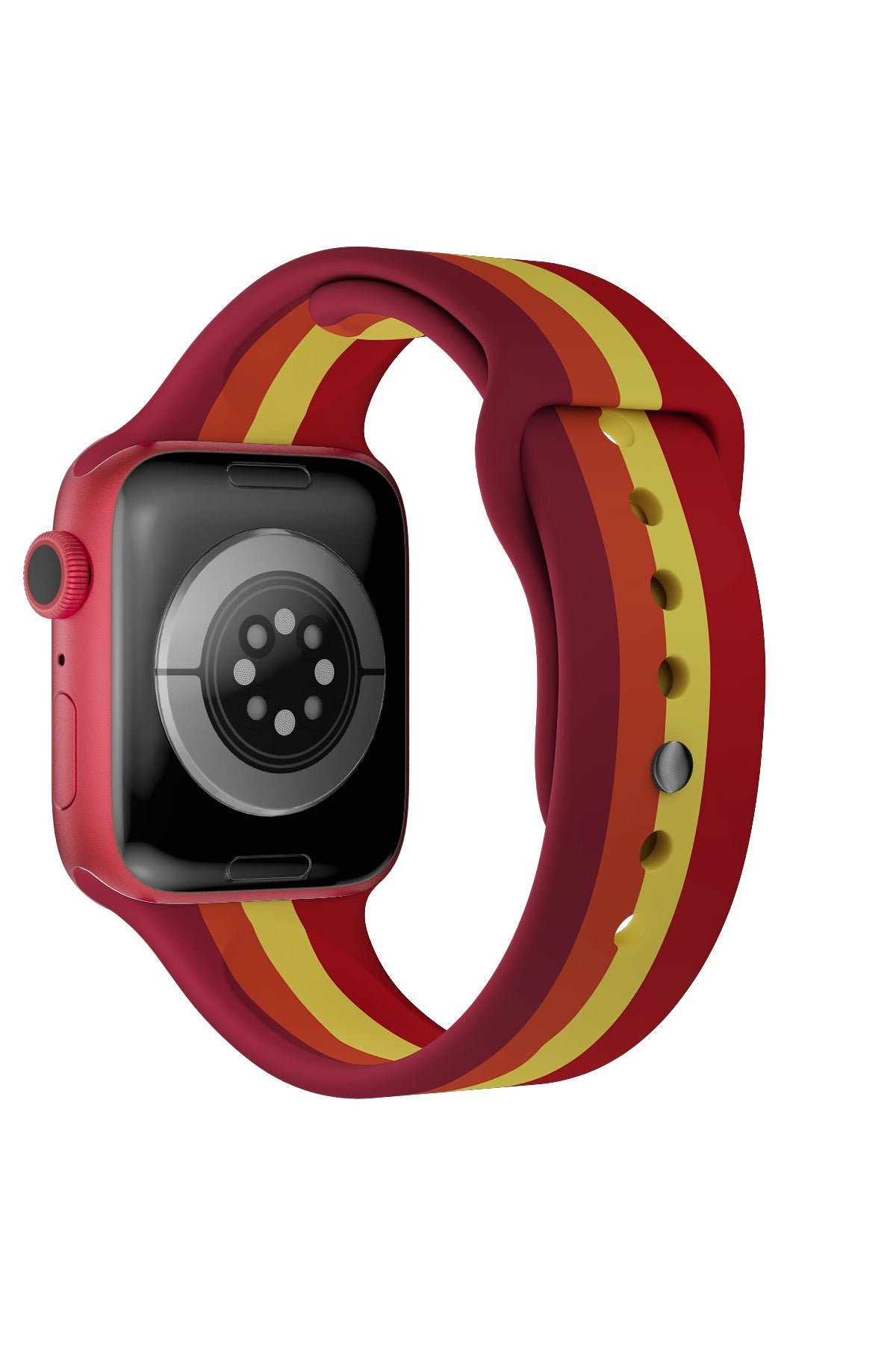 Newface Apple Watch 41mm Spor Delikli Kordon - Siyah-Pembe