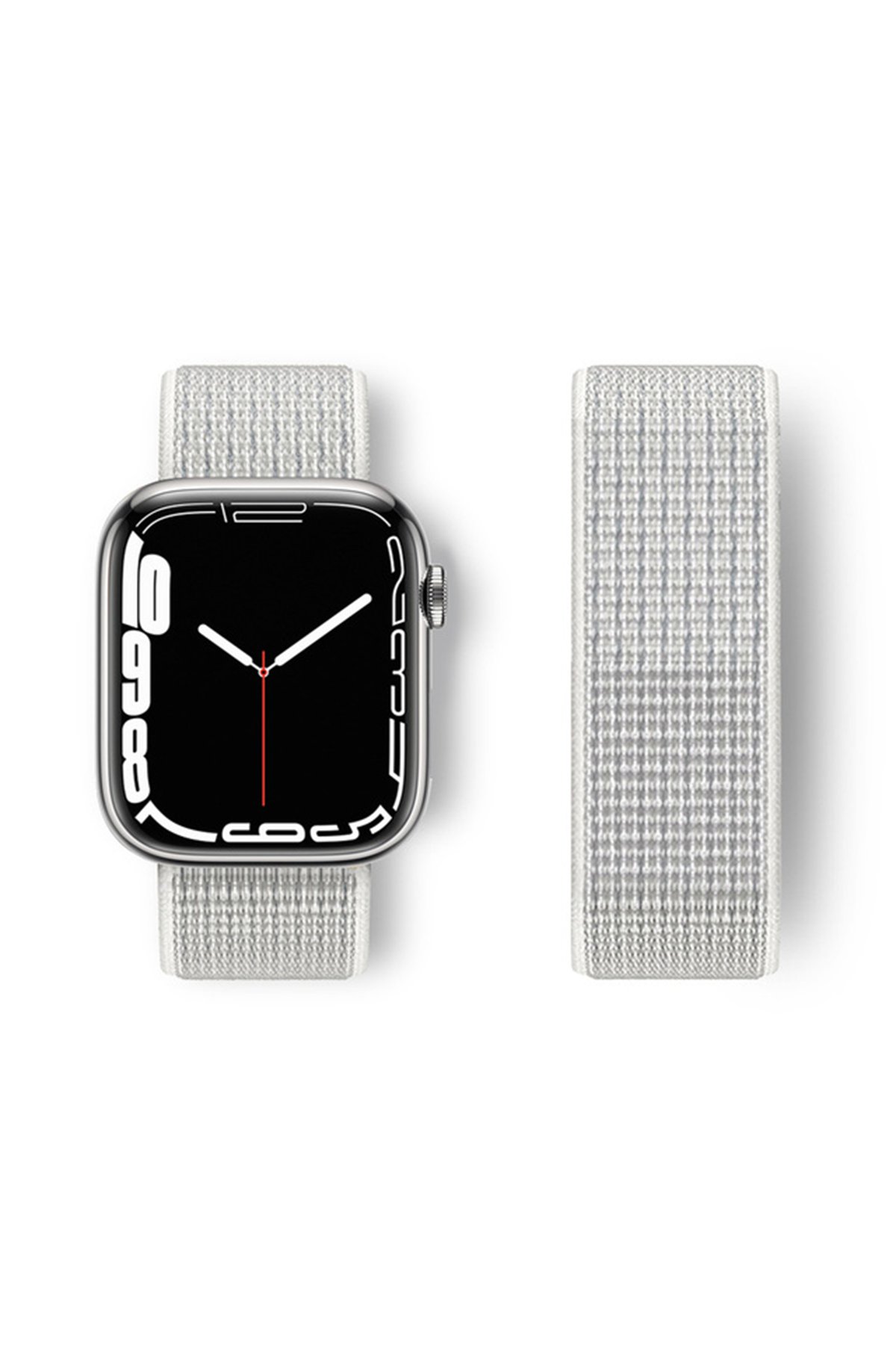 Newface Apple Watch 41mm Ayarlı Delikli Silikon Kordon - Kırmızı-Siyah