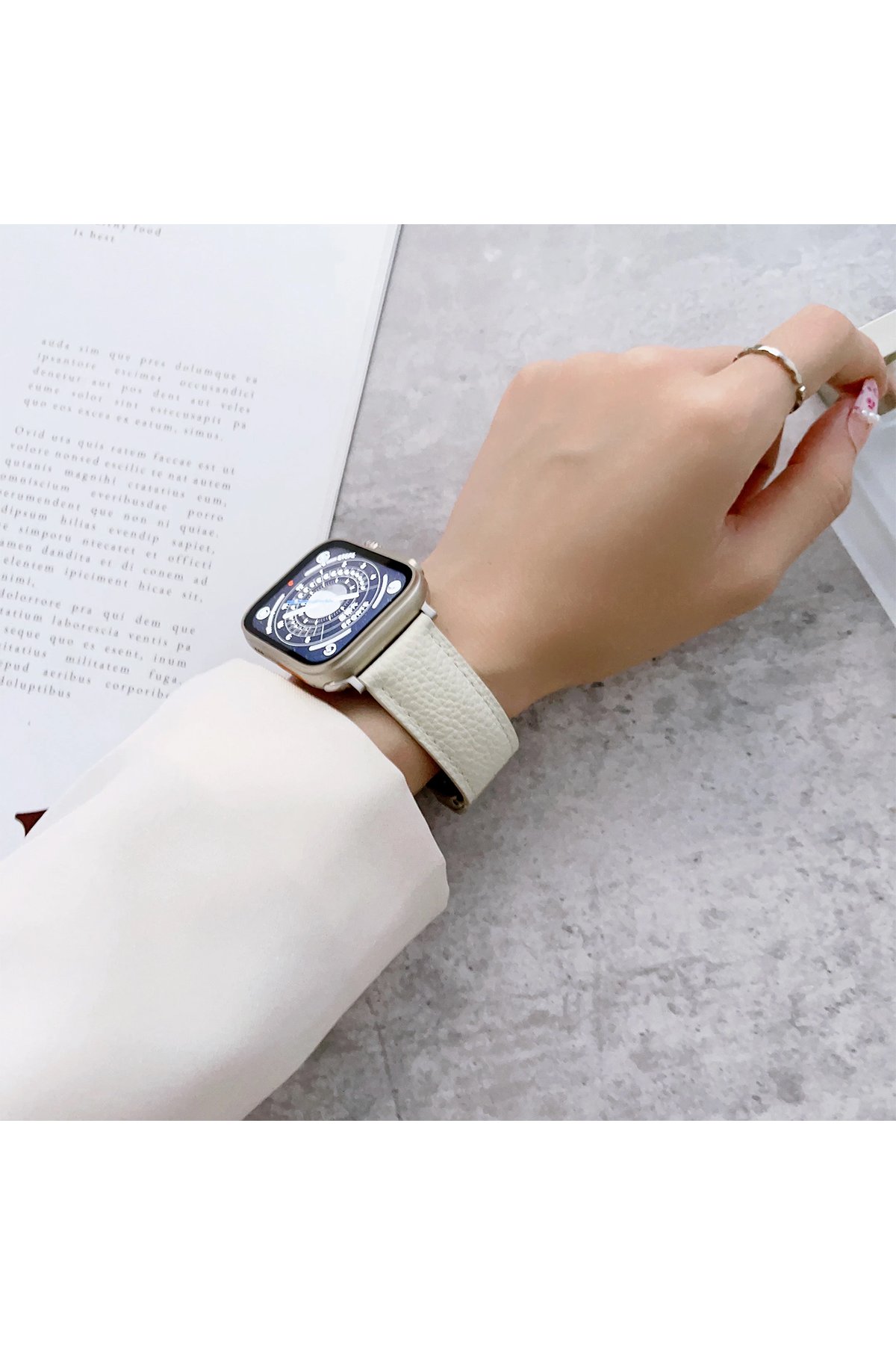 Newface Apple Watch 41mm Node Taşlı Kordon - Titanyum