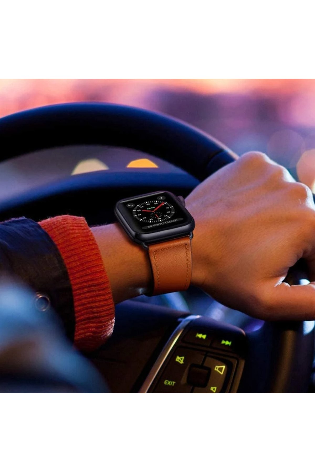 Newface Apple Watch 41mm KR414 Daks Deri Kordon - Beyaz