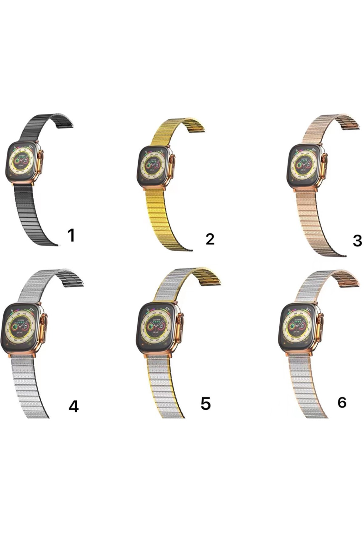 Newface Apple Watch 41mm Live Taşlı Kordon - Siyah