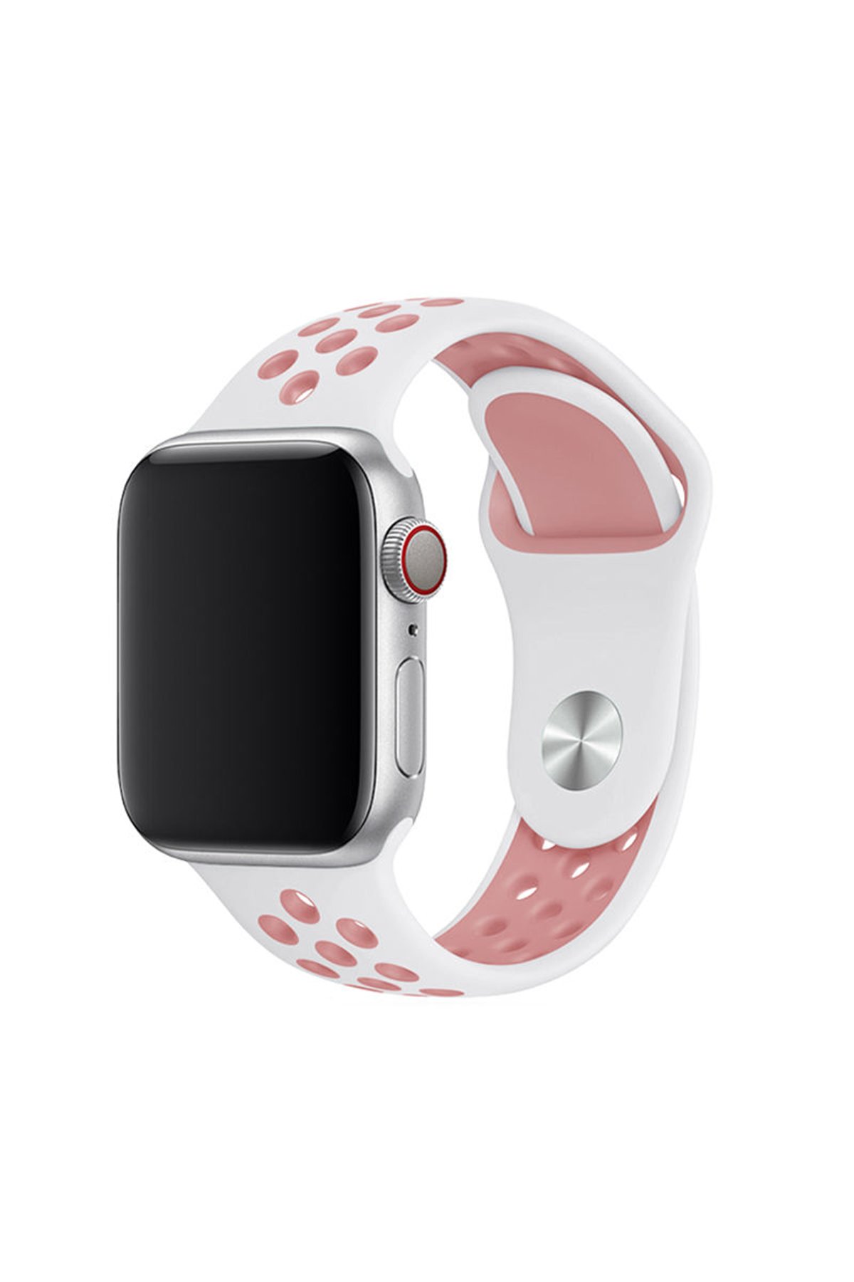 Newface Apple Watch 41mm Hasırlı Cırtcırtlı Kasalı Kordon - Mor