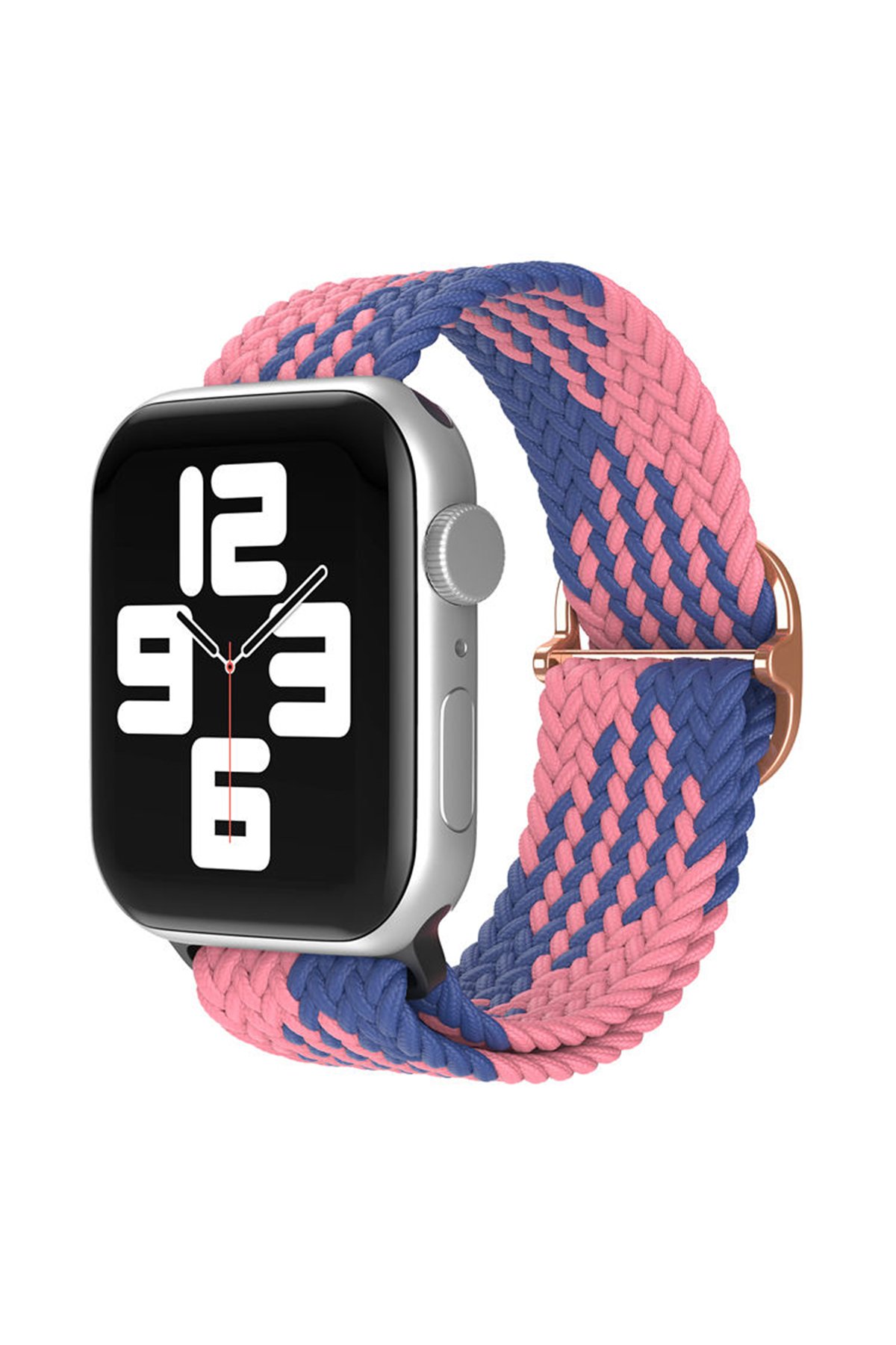 Newface Apple Watch 41mm Hasırlı Cırtcırtlı Kordon - Beyaz