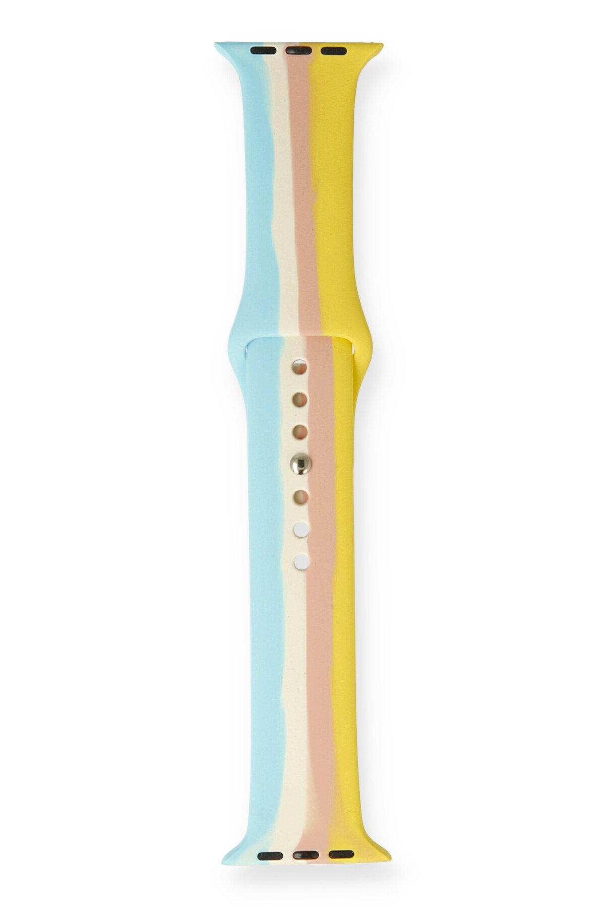Newface Apple Watch 42mm Gökkuşağı Org Kordon - Kırmızı-Bordo