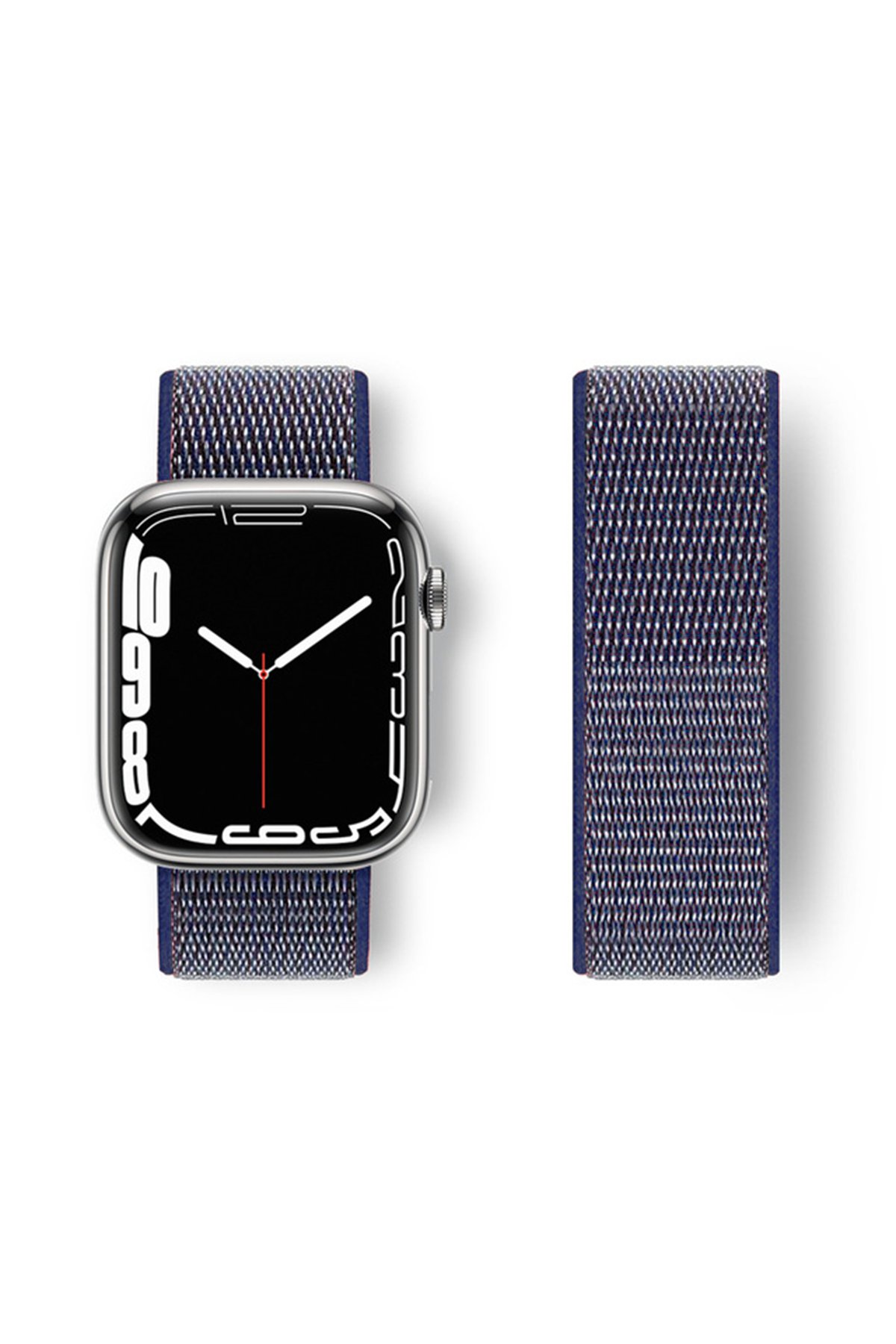 Newface Apple Watch 42mm Alice Kumaş Kordon - Mavi-Gri