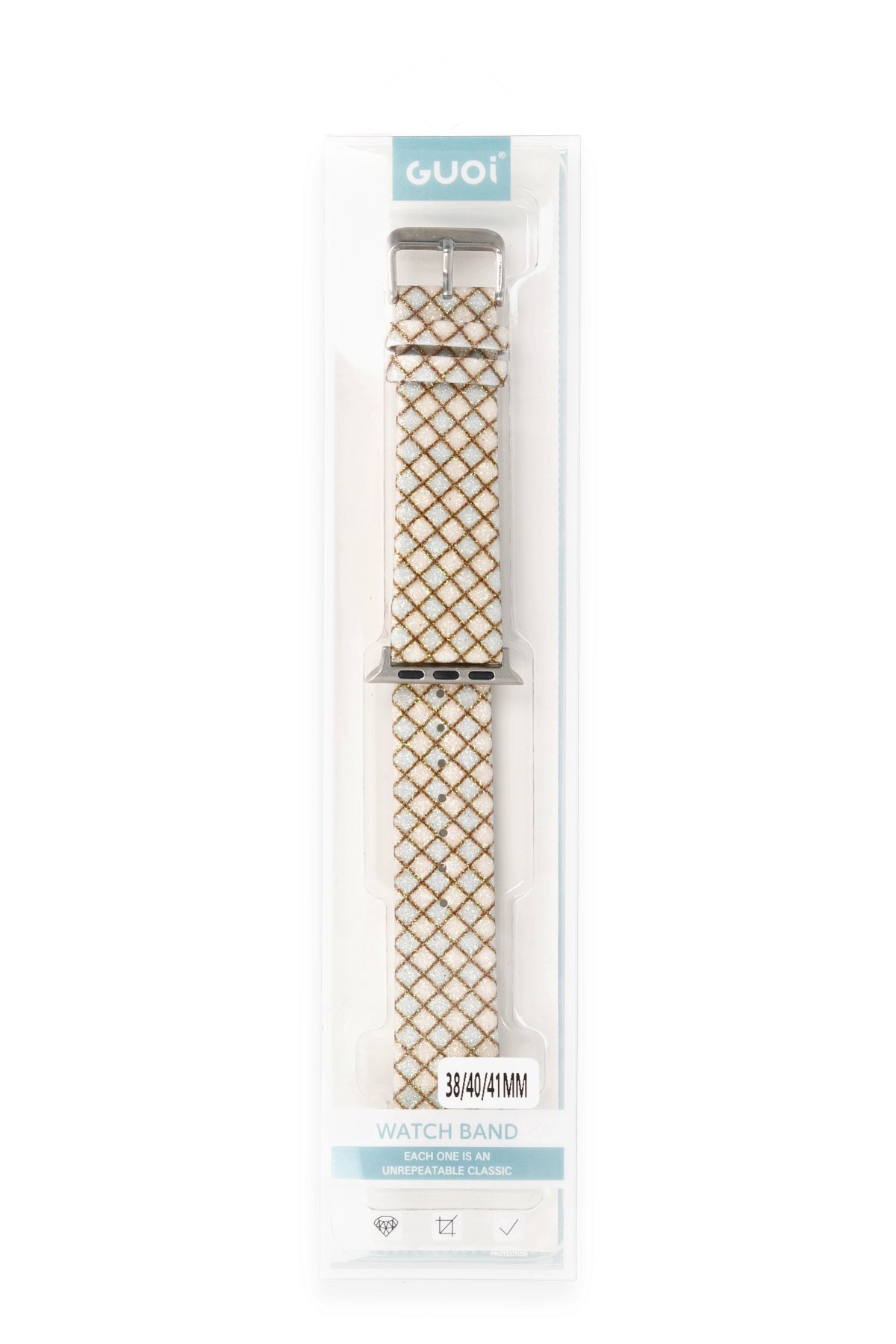 Newface Apple Watch 42mm Node Taşlı Kordon - Gümüş