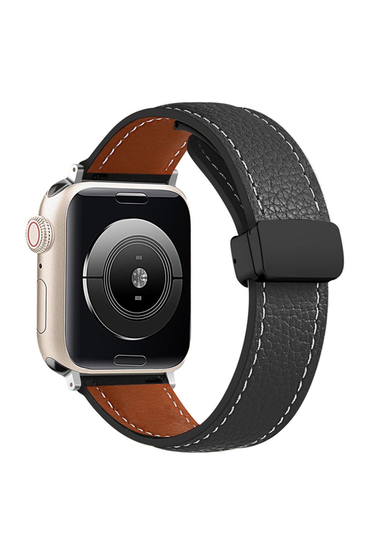 Newface Apple Watch 42mm KR414 Daks Deri Kordon - Siyah