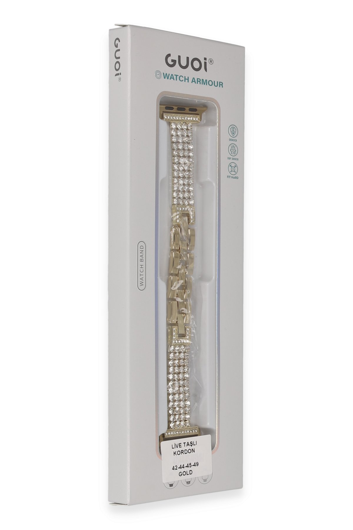 Newface Apple Watch 42mm Live Taşlı Kordon - Gold