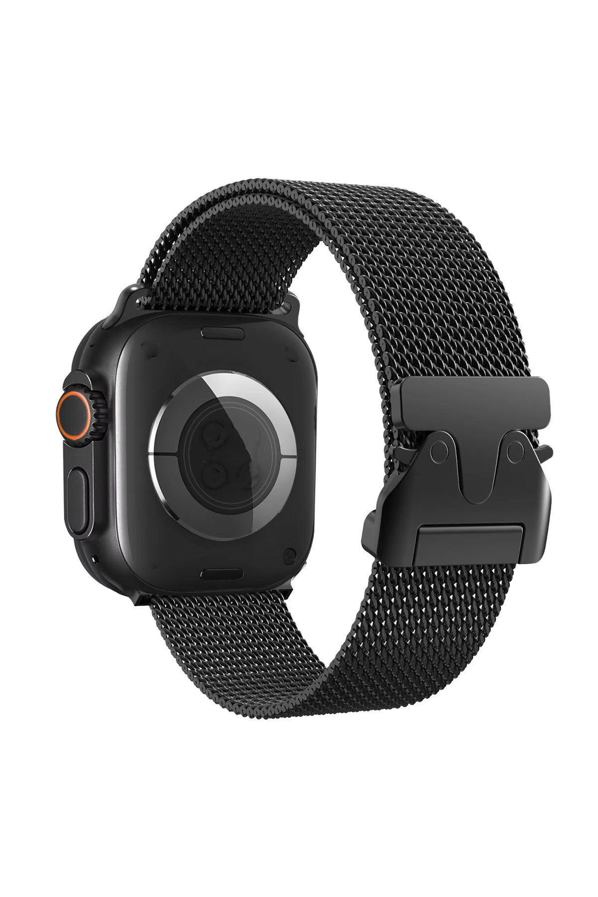 Newface Apple Watch 42mm Hasırlı Cırtcırtlı Kasalı Kordon - Yeşil