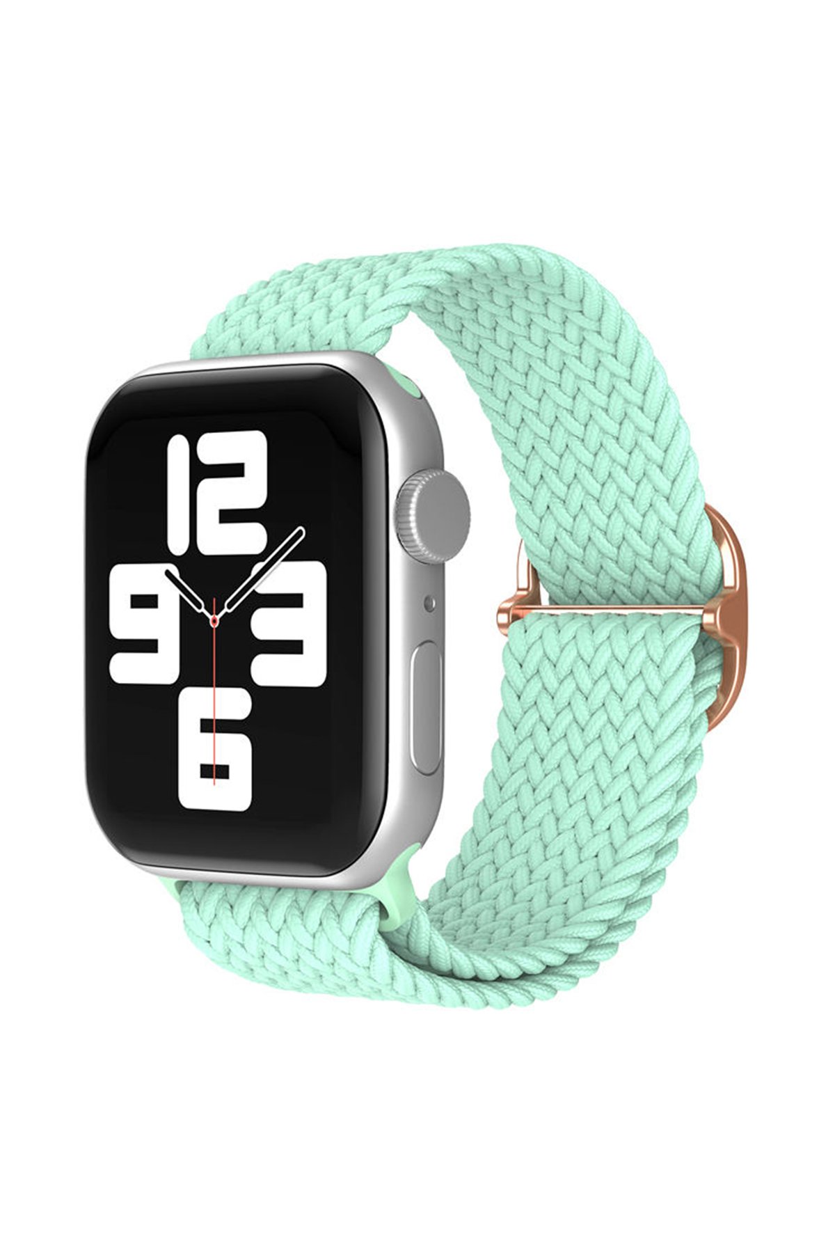 Newface Apple Watch 42mm Alice Kumaş Kordon - Yeşil-Gri
