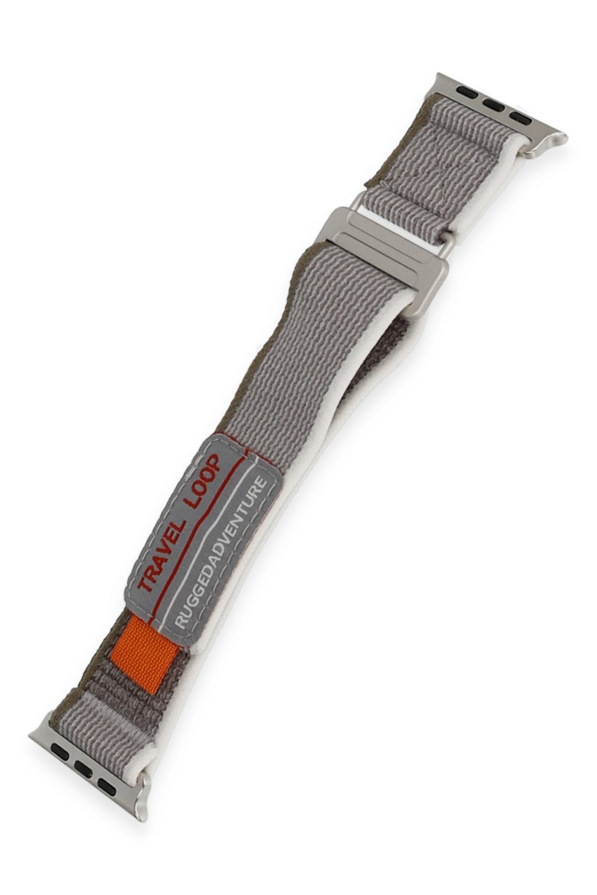 Newface Apple Watch 44mm Hasırlı Cırtcırtlı Kordon - Haki Yeşil-Sarı