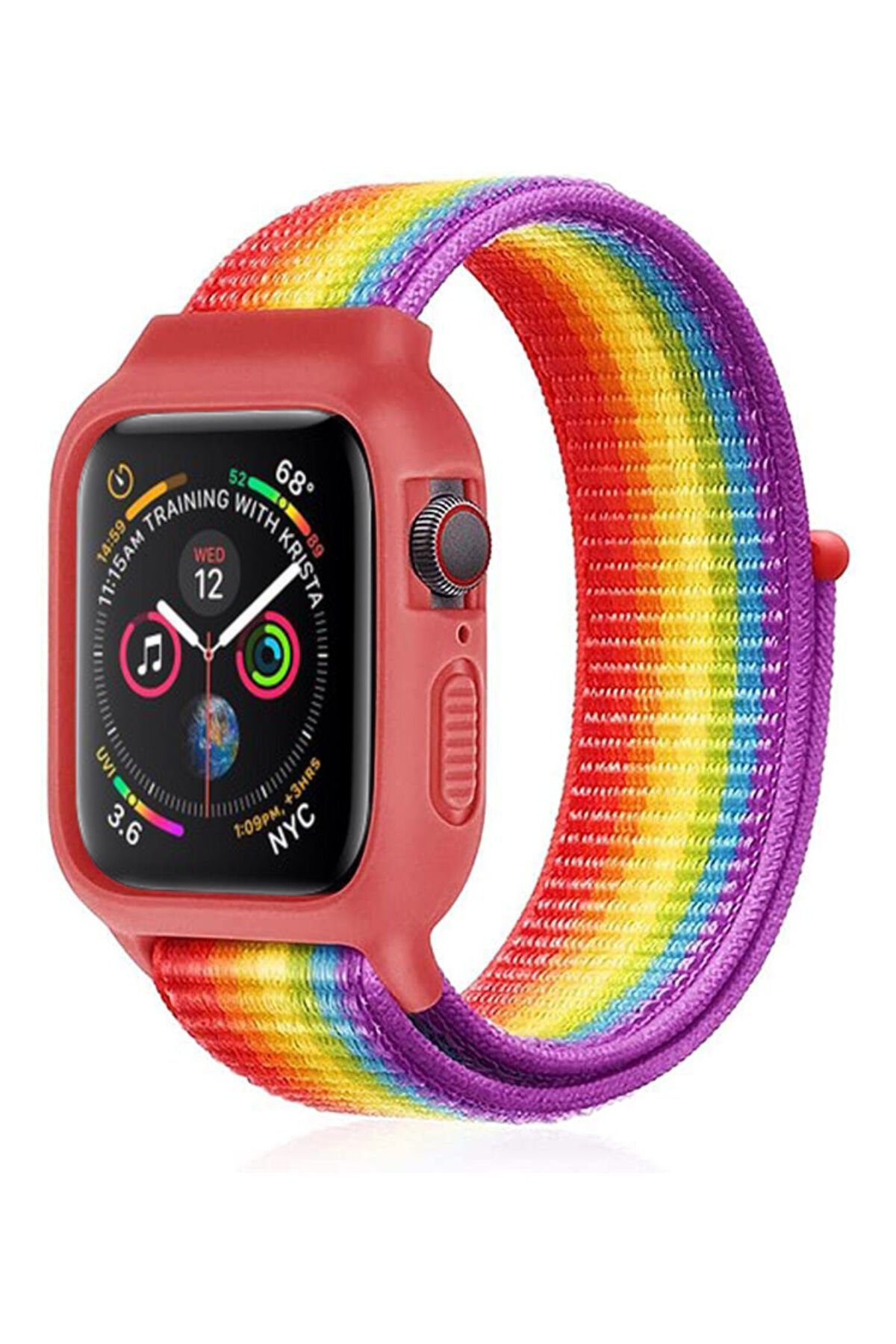Newface Apple Watch 40mm KR407 Kamuflaj Silikon Kordon - Desen 5