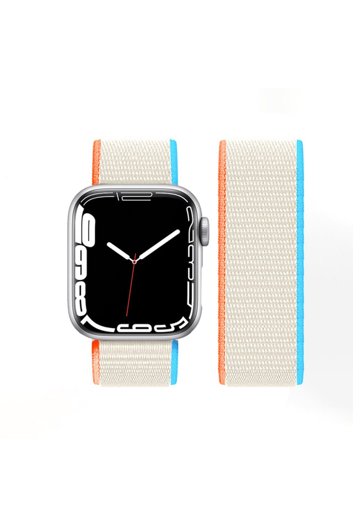 Newface Apple Watch 44mm KR408 Çizgili Silikon Kordon - Siyah