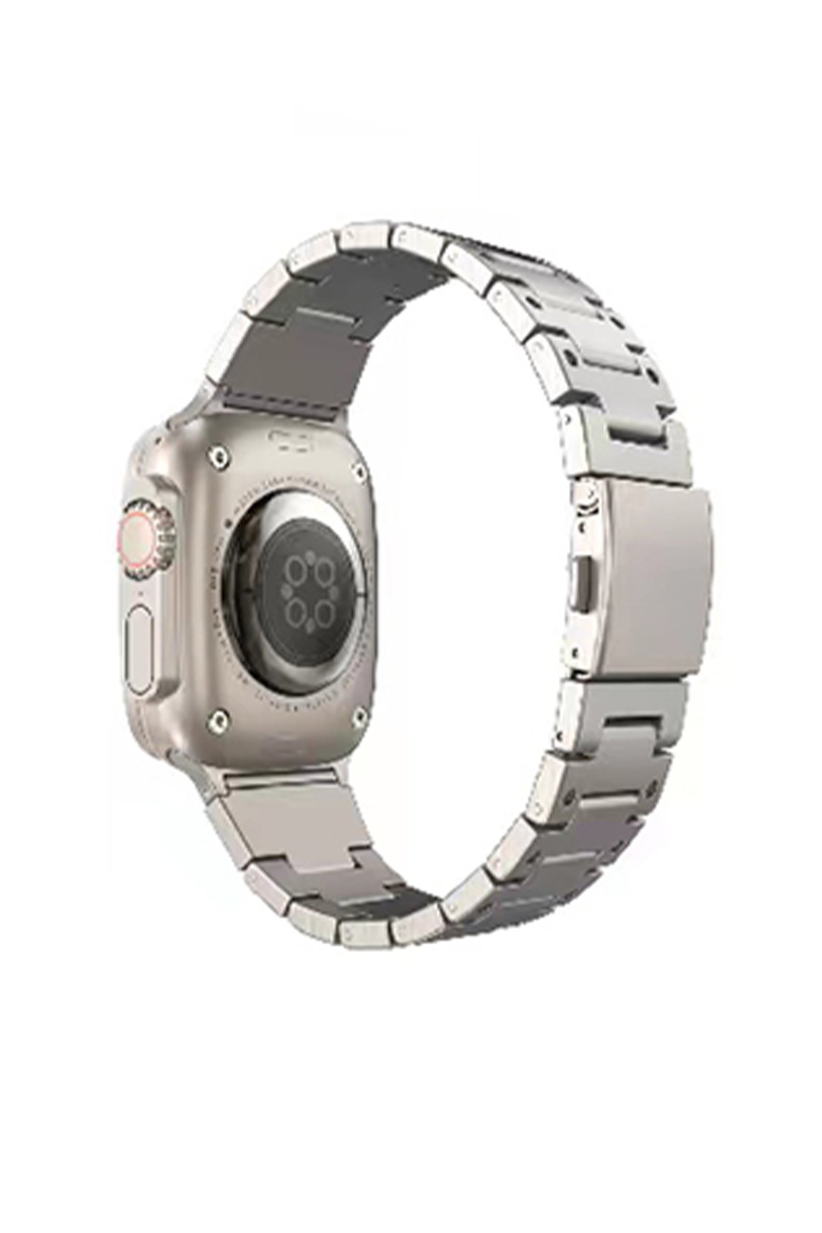 Newface Apple Watch 44mm Hasırlı Cırtcırtlı Kordon - Lacivert-Turuncu