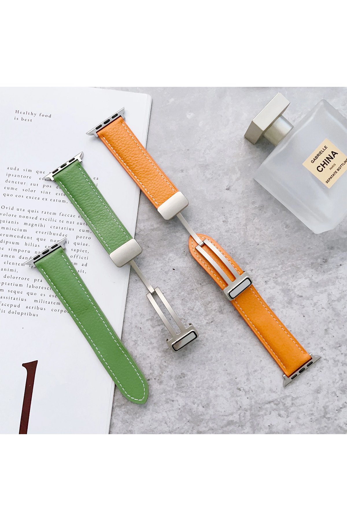 Newface Apple Watch 44mm Alice Kumaş Kordon - Mavi-Gri