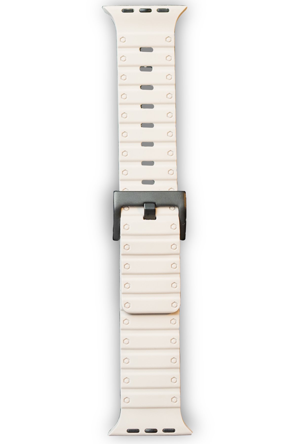 Newface Apple Watch 44mm KR401 Silikon Kordon - Siyah-Kırmızı