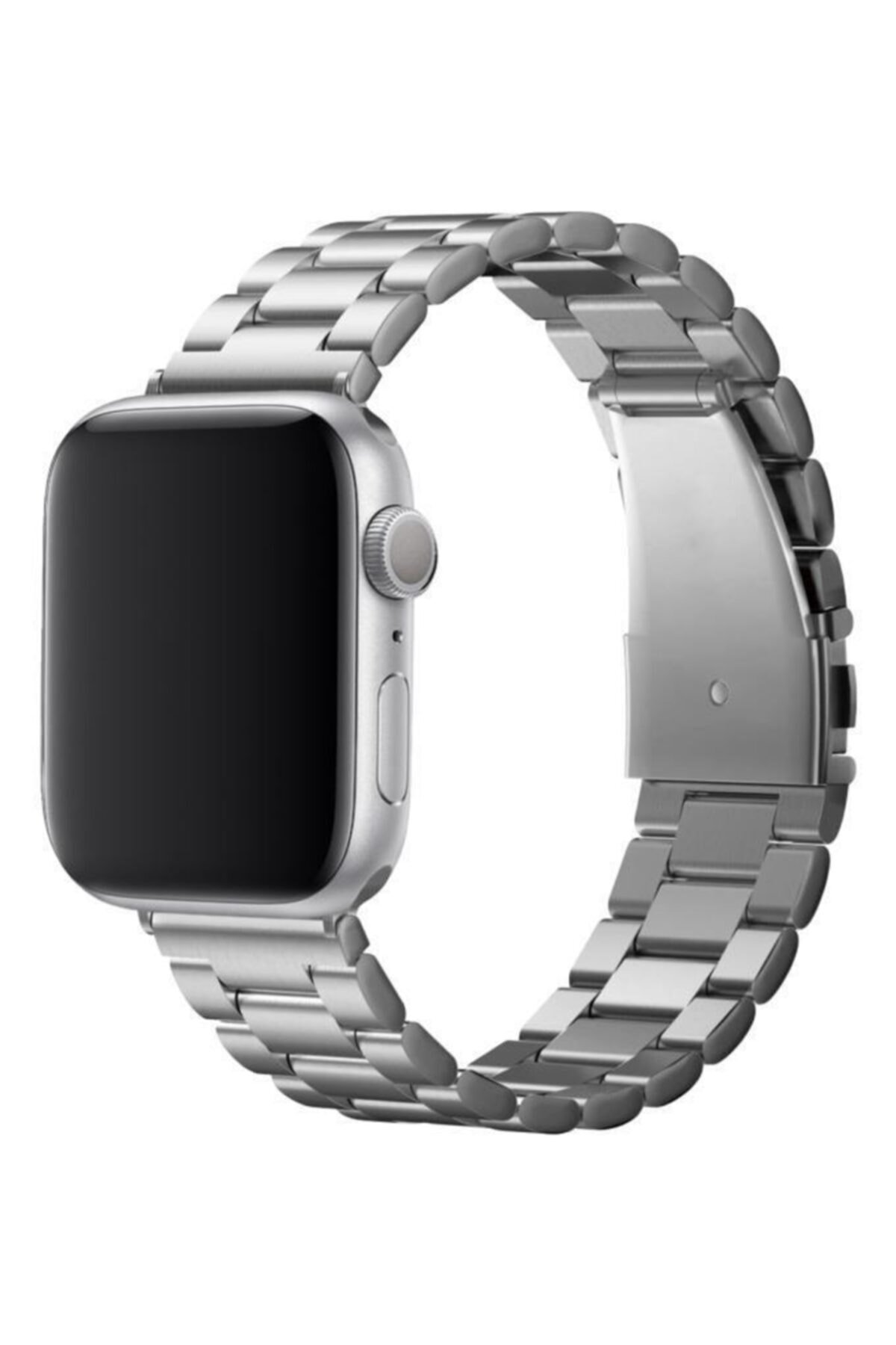 Newface Apple Watch 44mm Metal Petek Kasalı Kordon - Gümüş