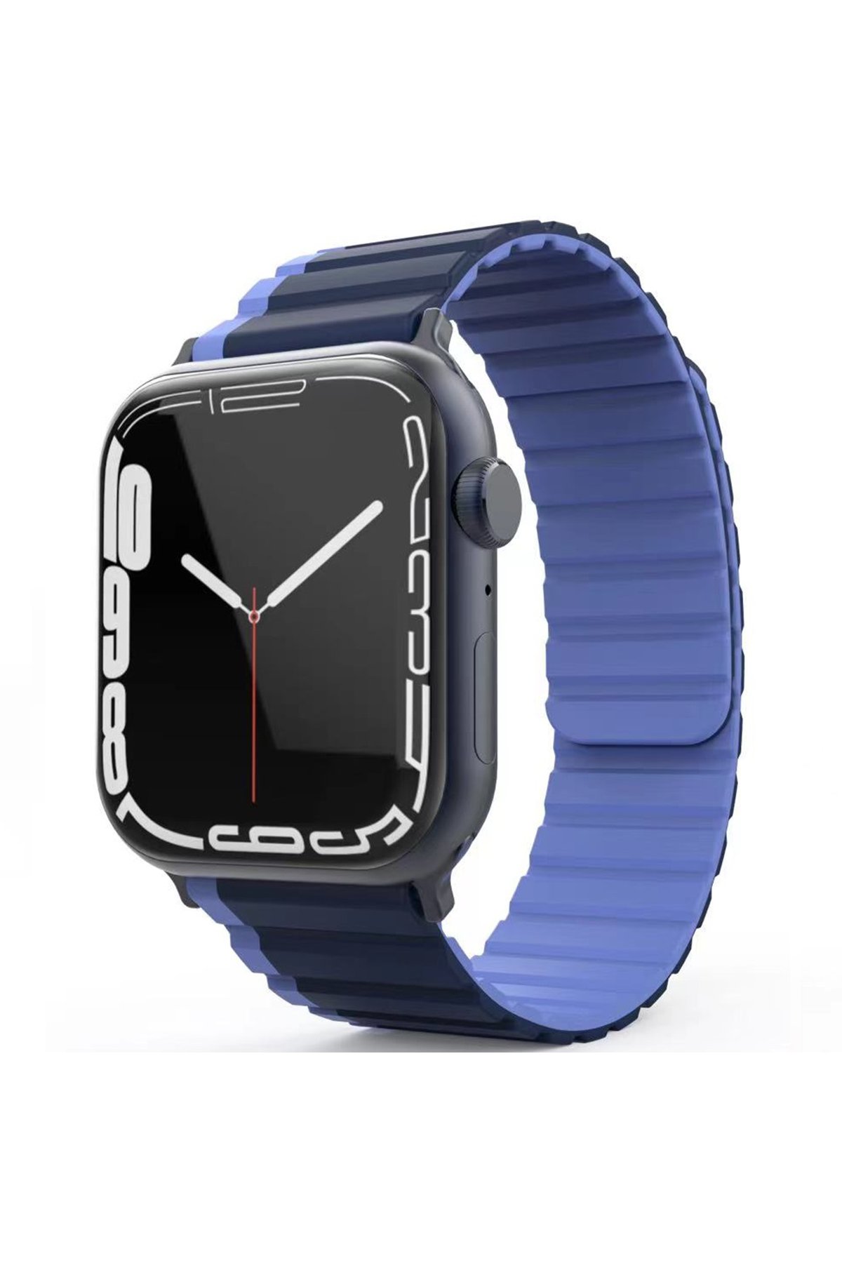Movenchy Apple Watch 44mm MO-WB1 Çift Renk Mıknatıslı Silikon Kordon - Siyah-Sarı